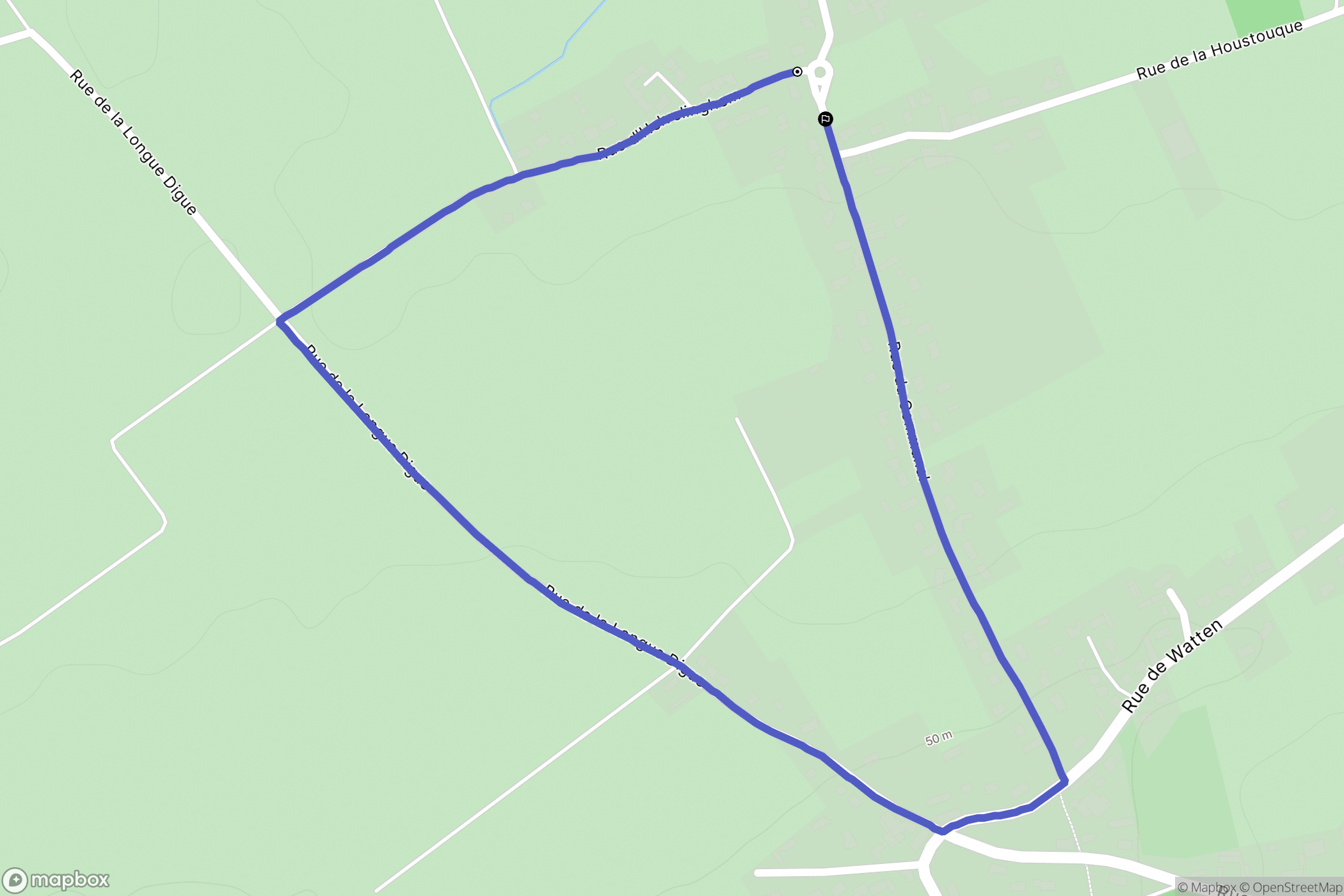 Bayenghem-lès-Éperlecques : carte du parcours de randonnée - France