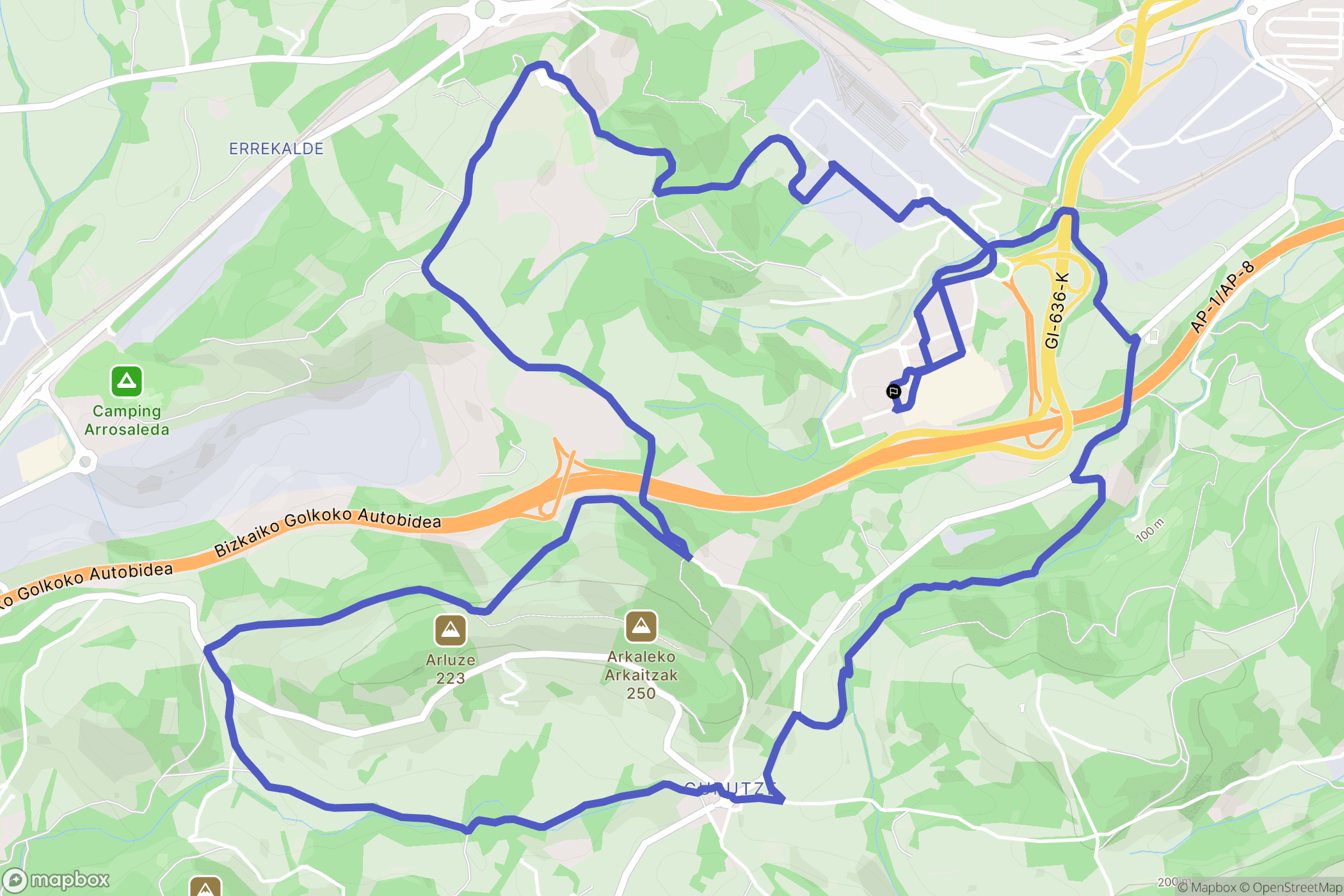 Irun : carte du parcours de randonnée - Spain