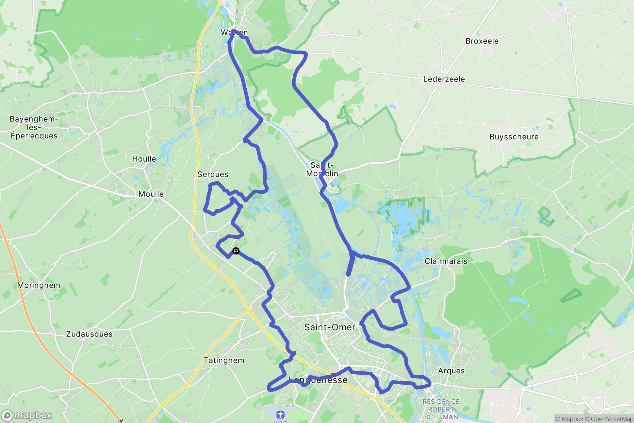 Tilques : carte du parcours de randonnée - France