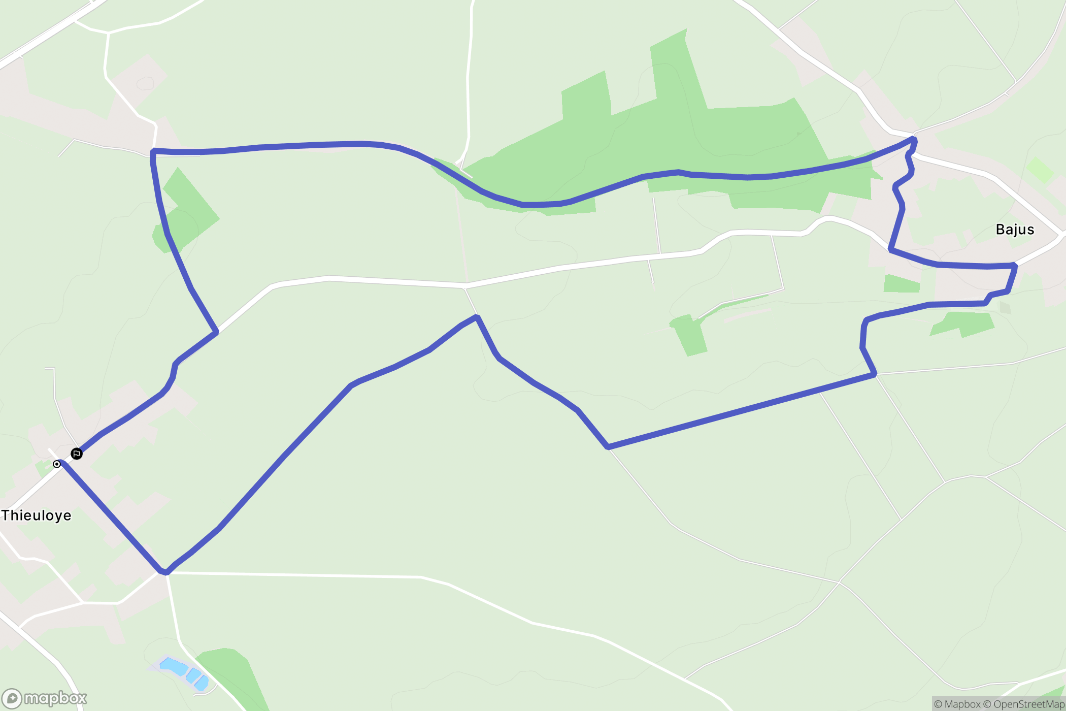 La Thieuloye : carte du parcours de randonnée - France