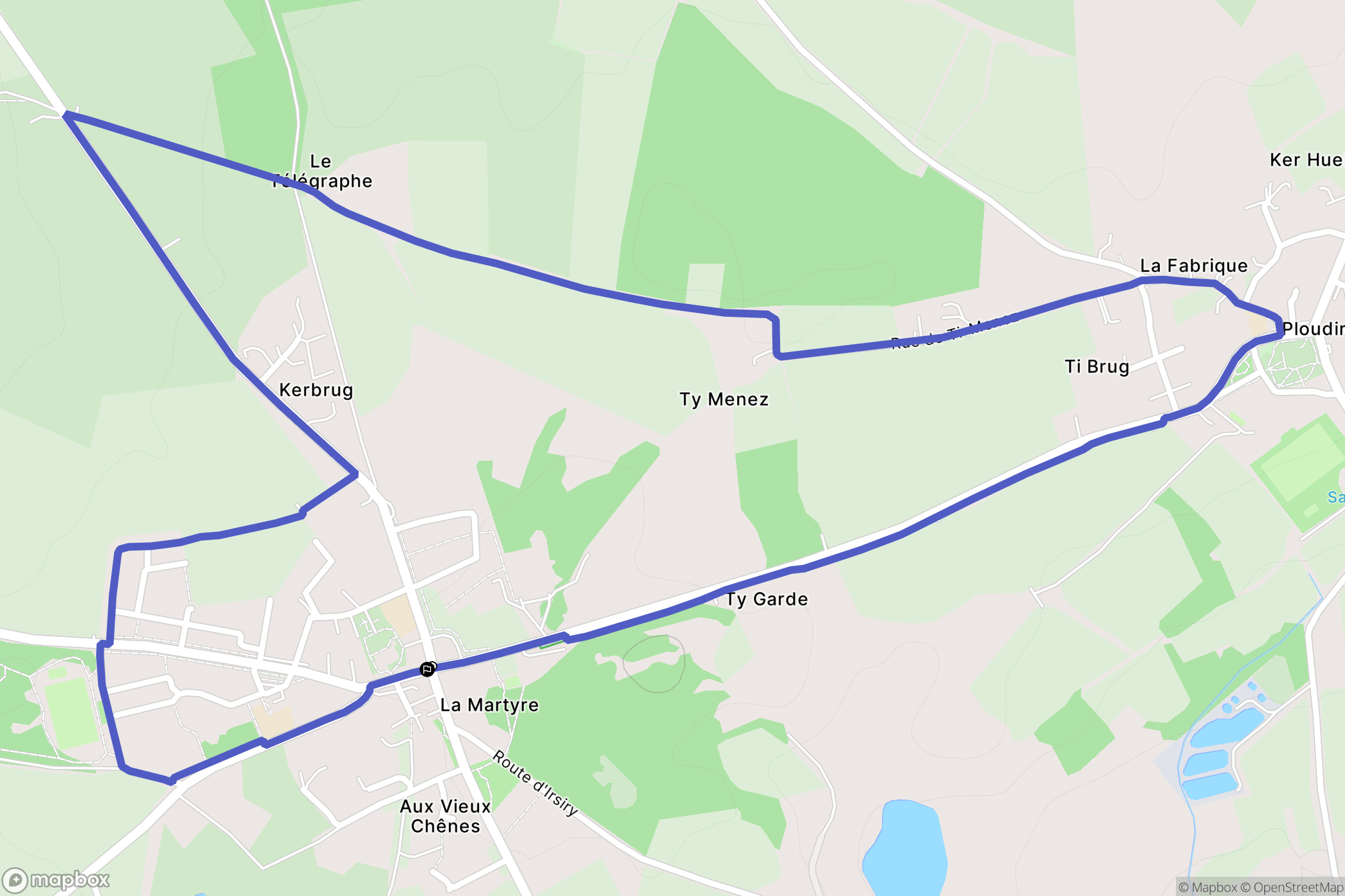 La Martyre : carte du parcours de randonnée - France