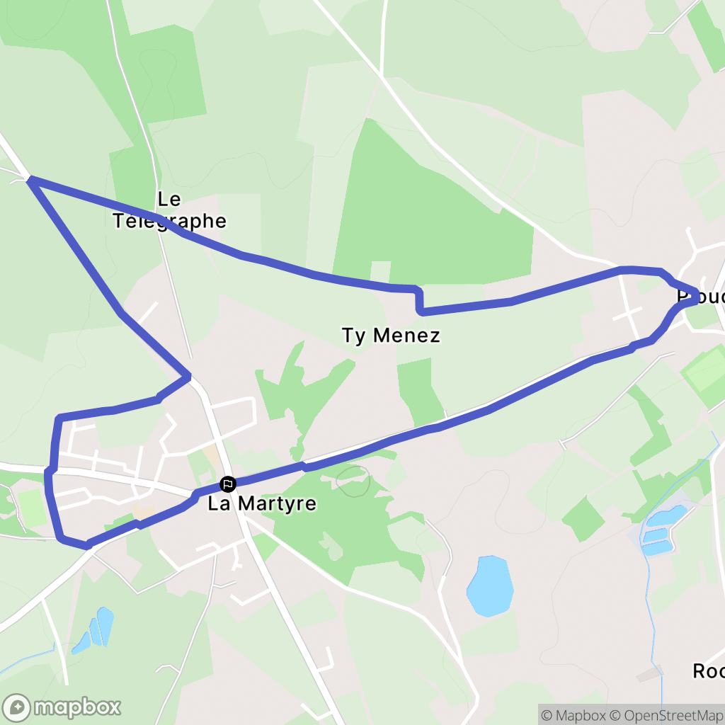 La Martyre : carte du parcours de randonnée - France