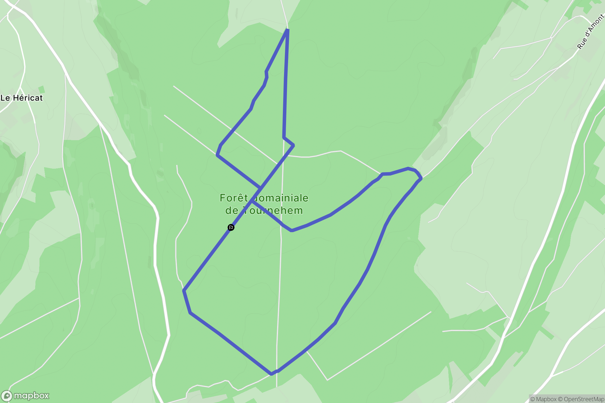 Tournehem-sur-la-Hem : carte du parcours de randonnée - France