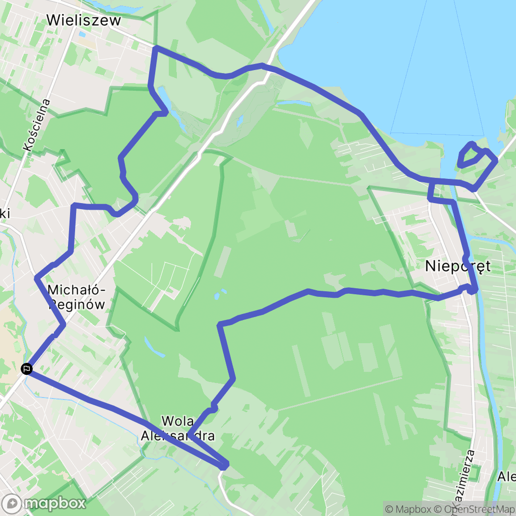 Michałów-Reginów: mapa trasy - Poland