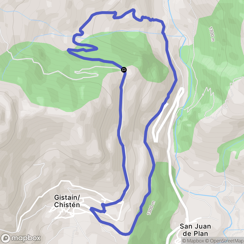 Gistaín : carte du parcours de randonnée - Spain