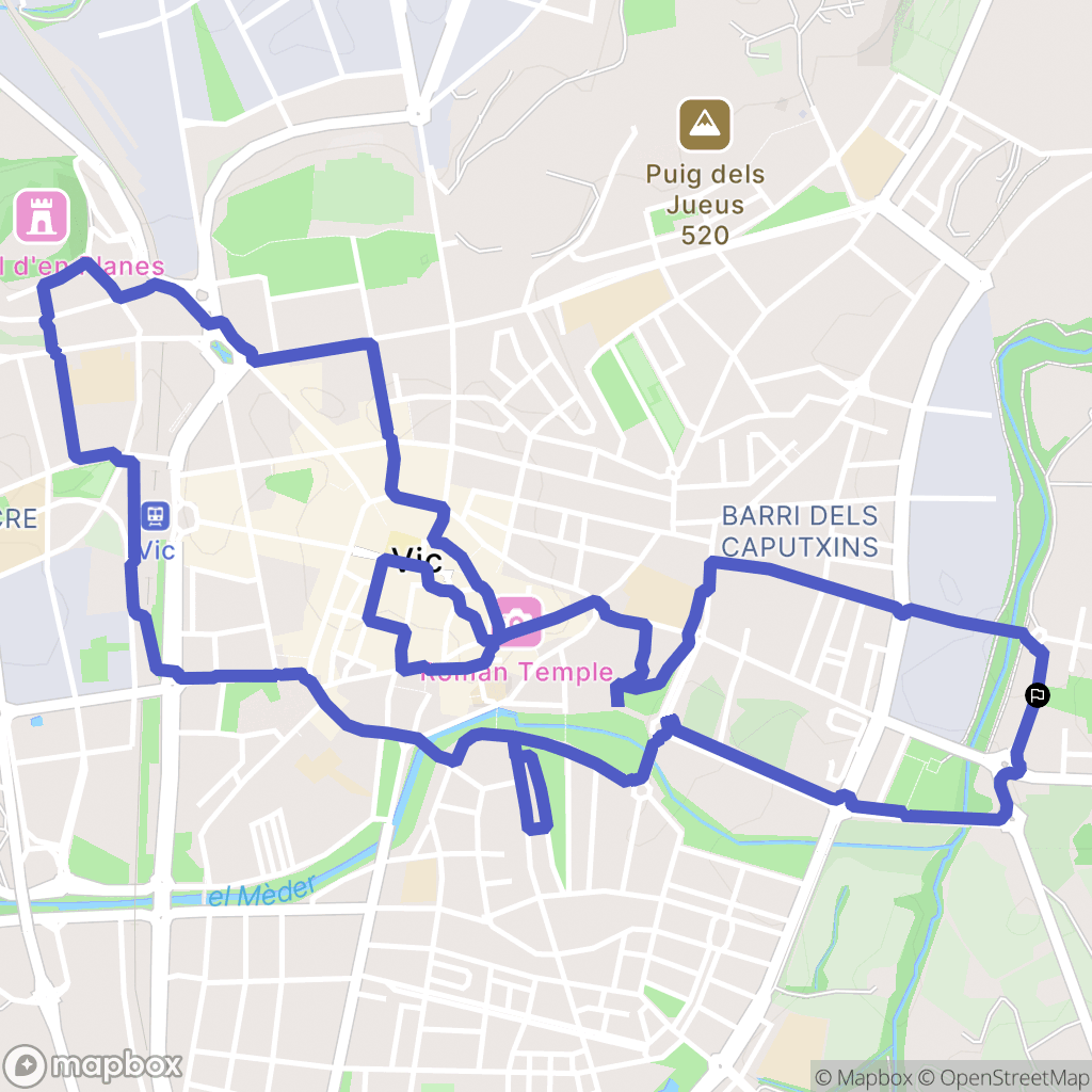 Vic : carte du parcours de randonnée - Spain