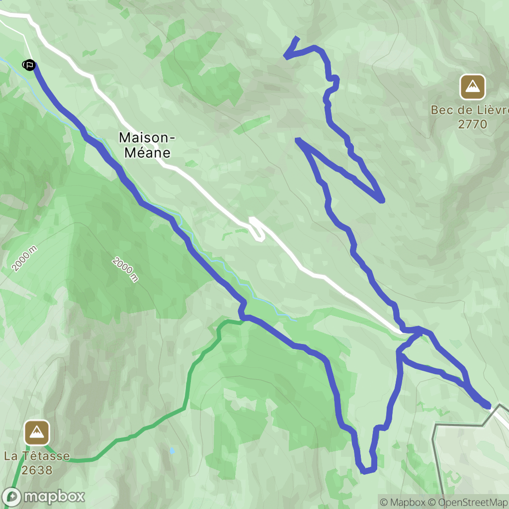 Val d'Oronaye : carte du parcours de randonnée - France