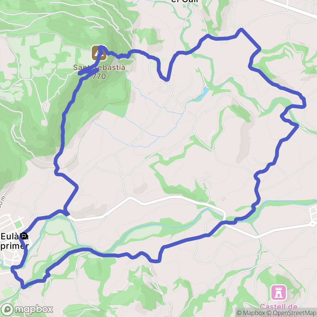 Santa Eulàlia de Riuprimer : carte du parcours de randonnée - Spain