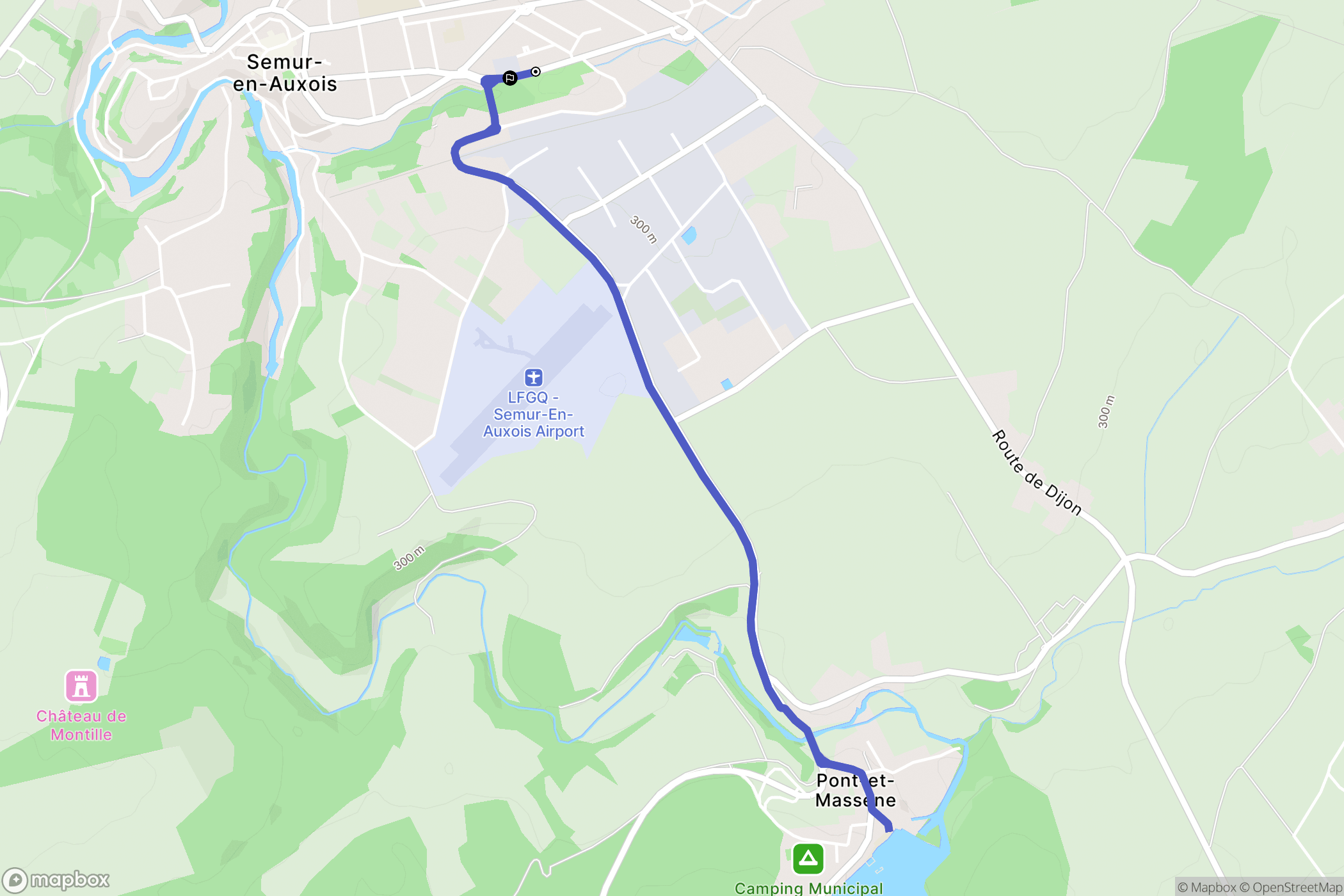 Semur-en-Auxois : carte du parcours de randonnée - France