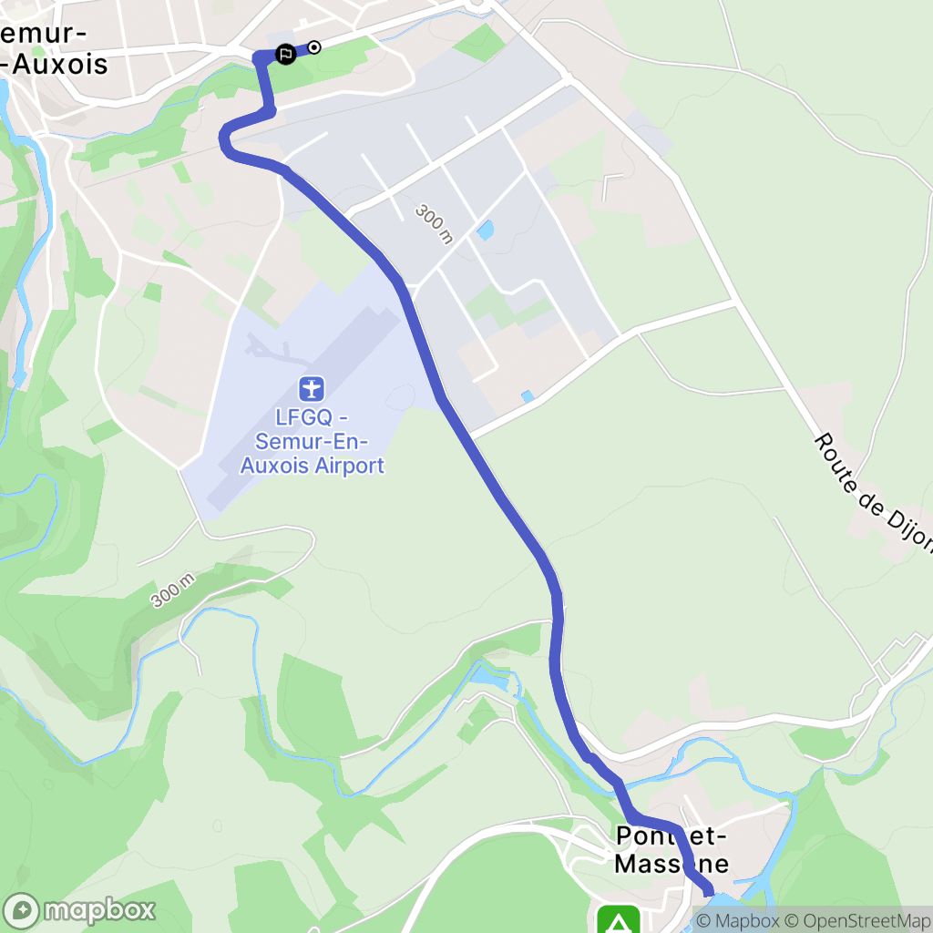 Semur-en-Auxois : carte du parcours de randonnée - France
