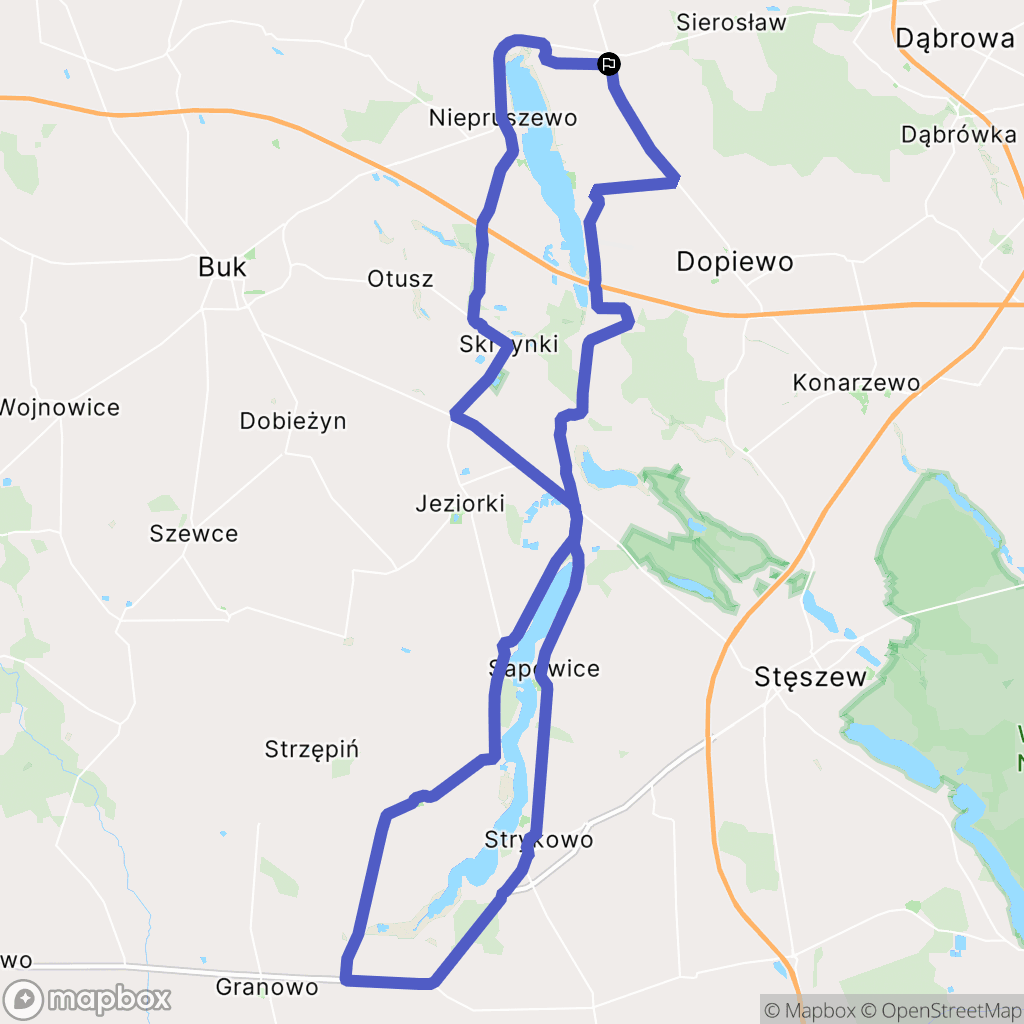 Więckowice: mapa trasy - Poland