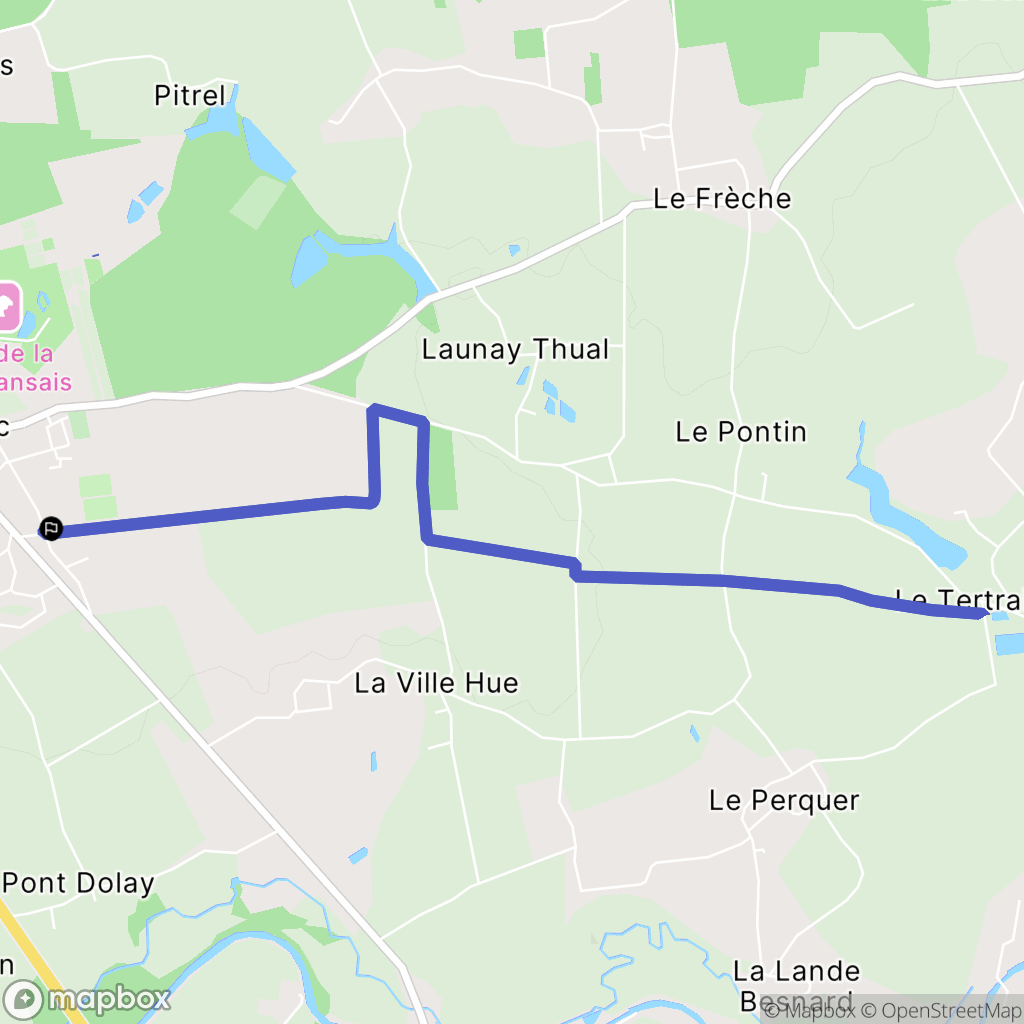 Pleugueneuc : carte du parcours de randonnée - France