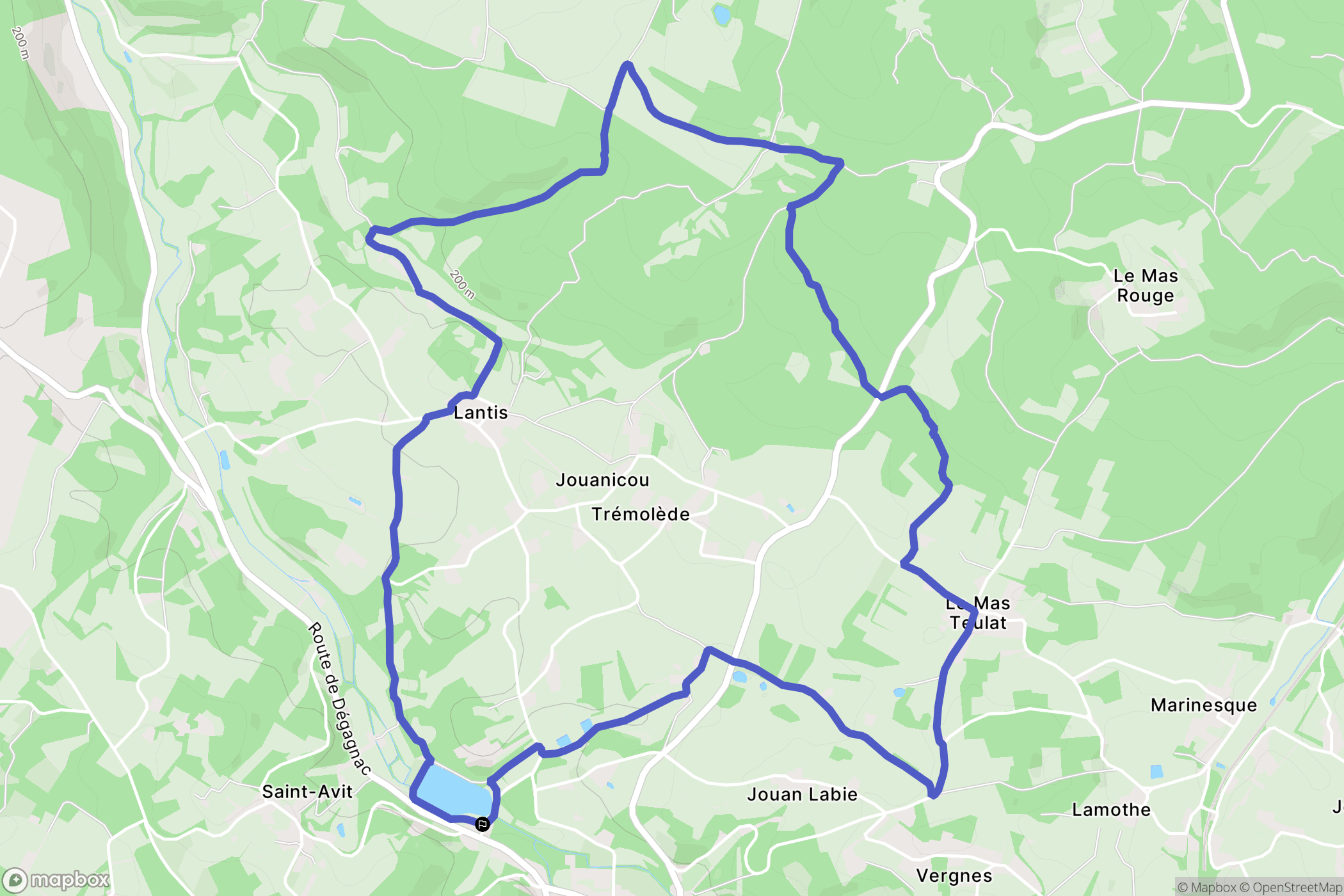 Dégagnac : carte du parcours de randonnée - France