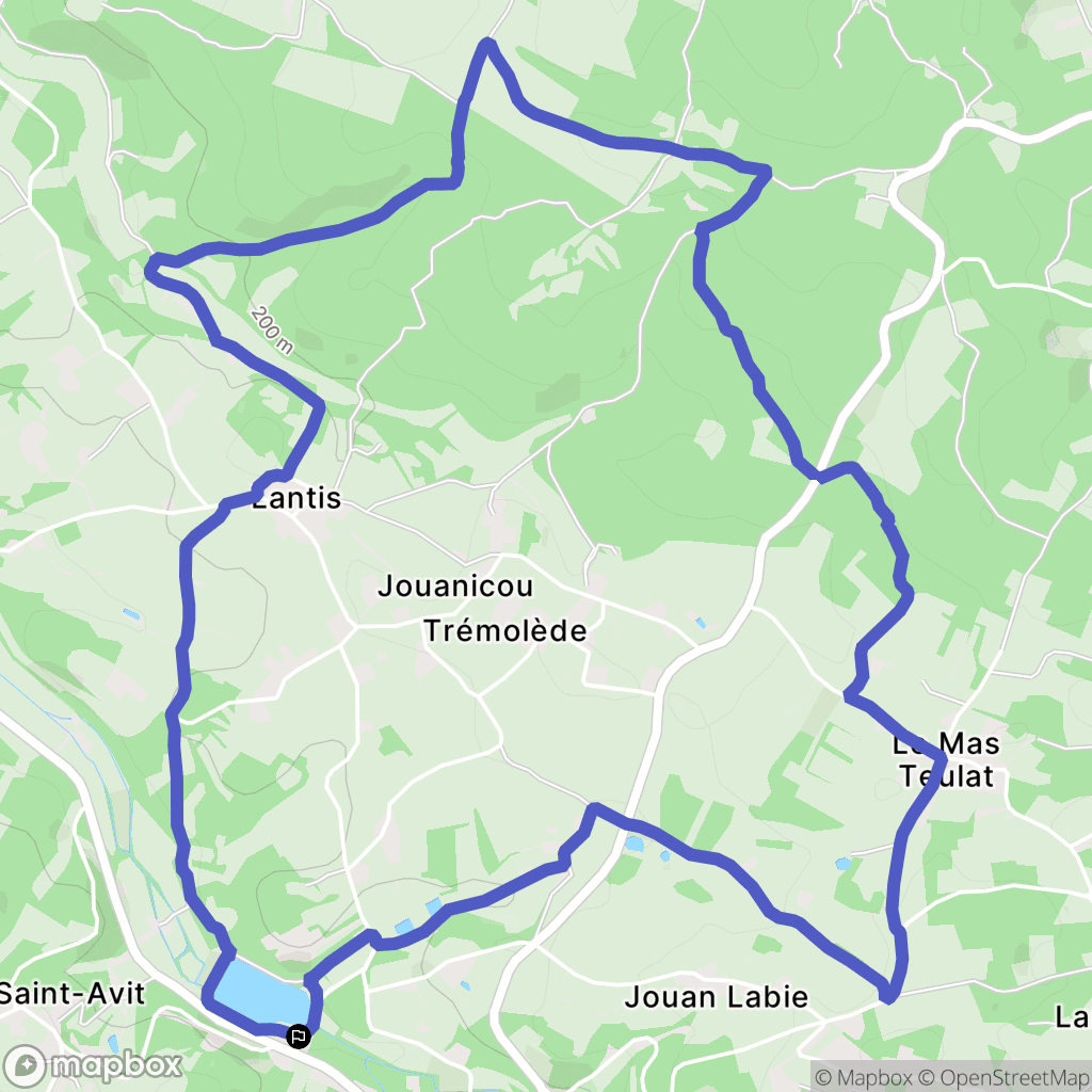 Dégagnac : carte du parcours de randonnée - France