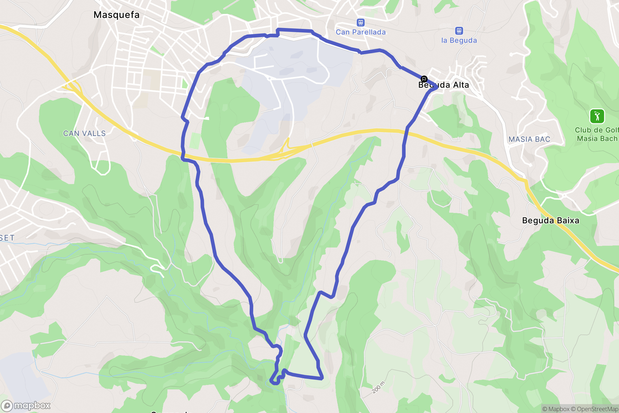 La Beguda Alta : carte du parcours de randonnée - Spain