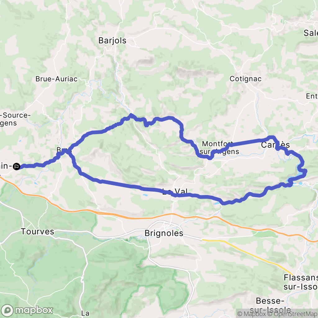 Saint-Maximin-la-Sainte-Baume : carte du parcours de randonnée - France