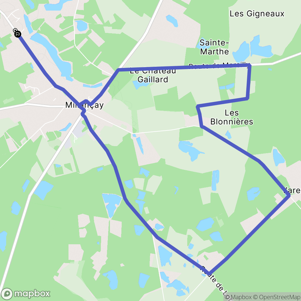 Millançay : carte du parcours de randonnée - France
