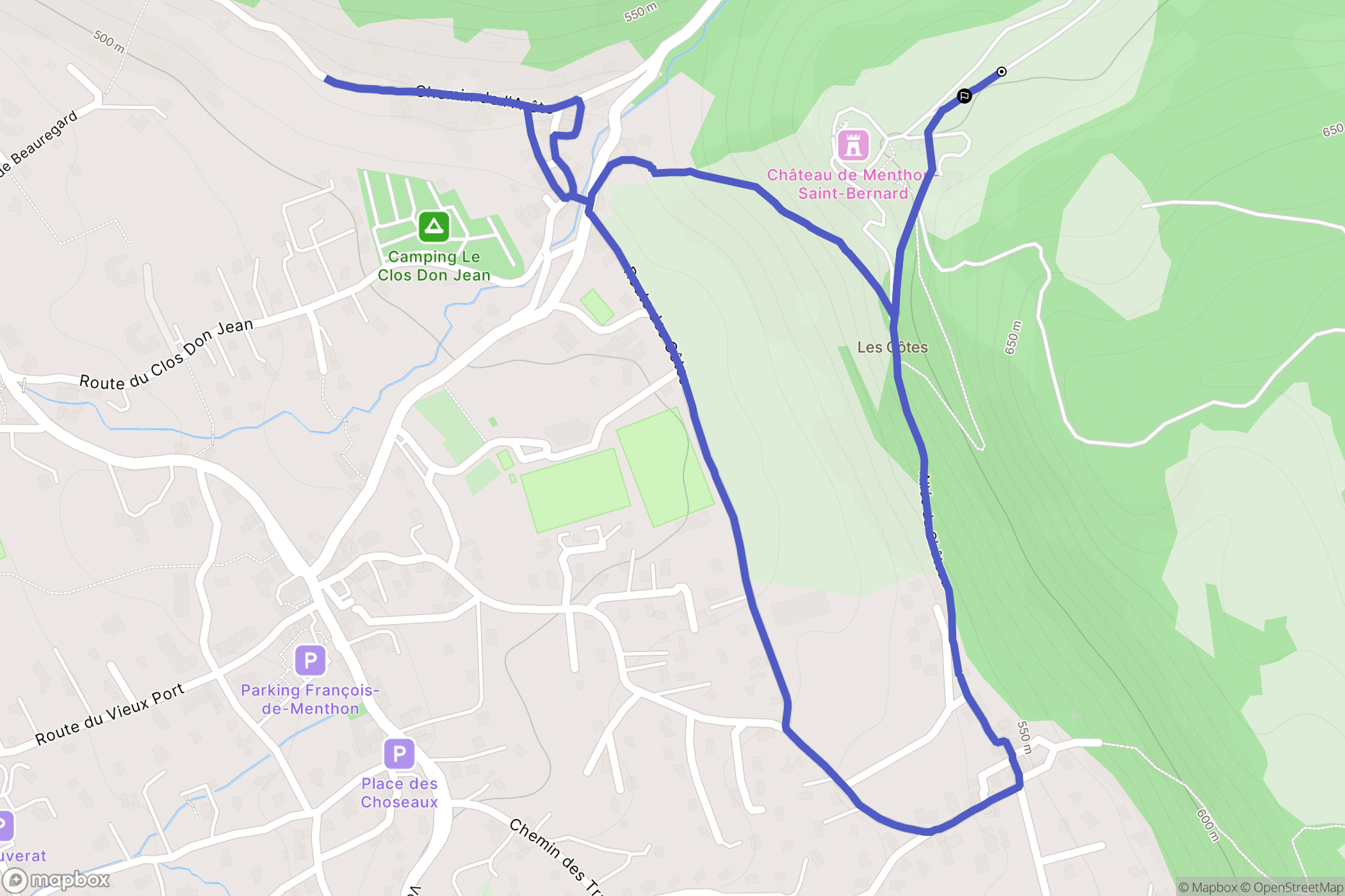 Menthon-Saint-Bernard : carte du parcours de randonnée - France