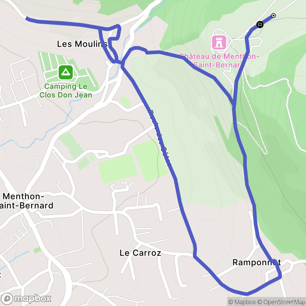 Menthon-Saint-Bernard : carte du parcours de randonnée - France