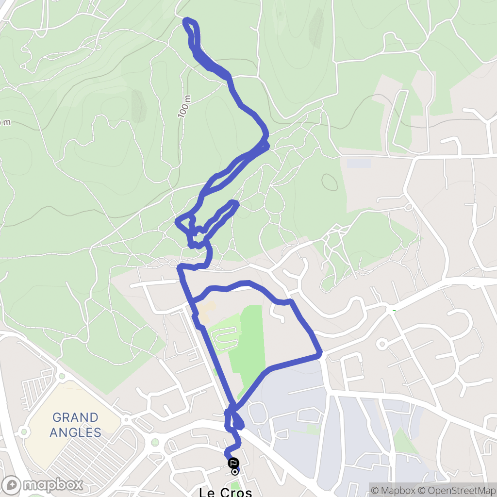 Les Angles : carte du parcours de randonnée - France