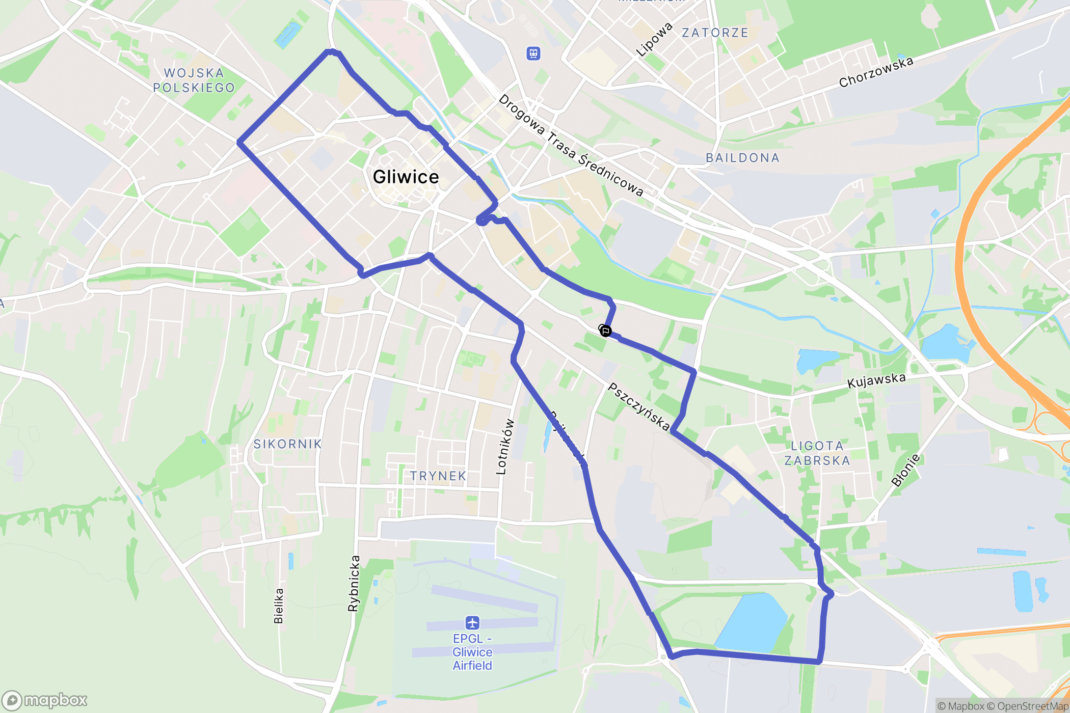 Gliwice: mapa trasy - Poland