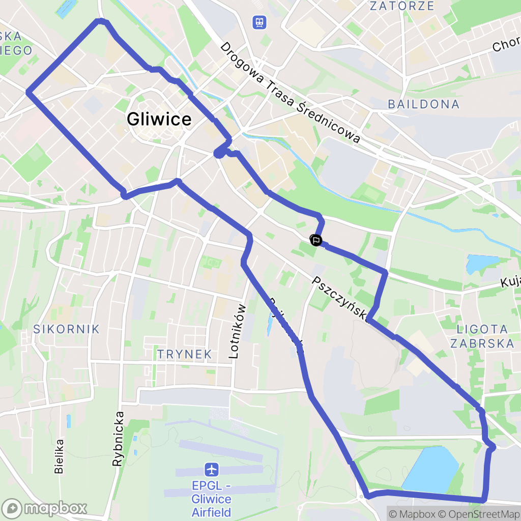 Gliwice: mapa trasy - Poland