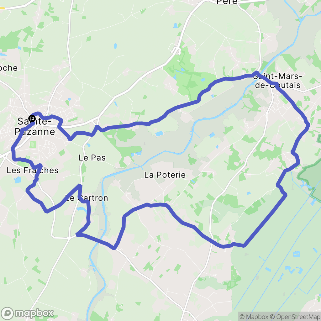 Sainte-Pazanne : carte du parcours de randonnée - France
