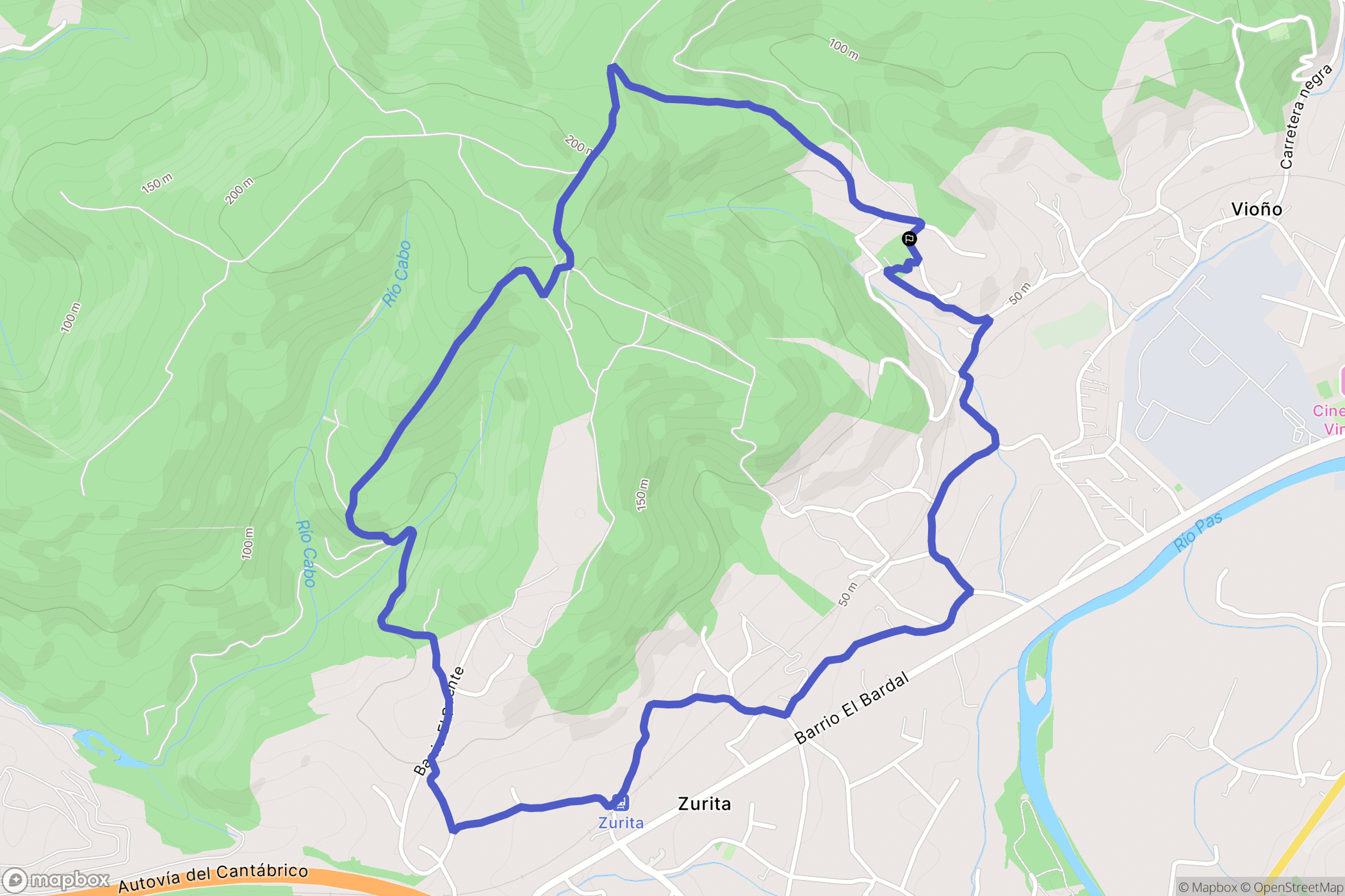  : carte du parcours de randonnée - Spain