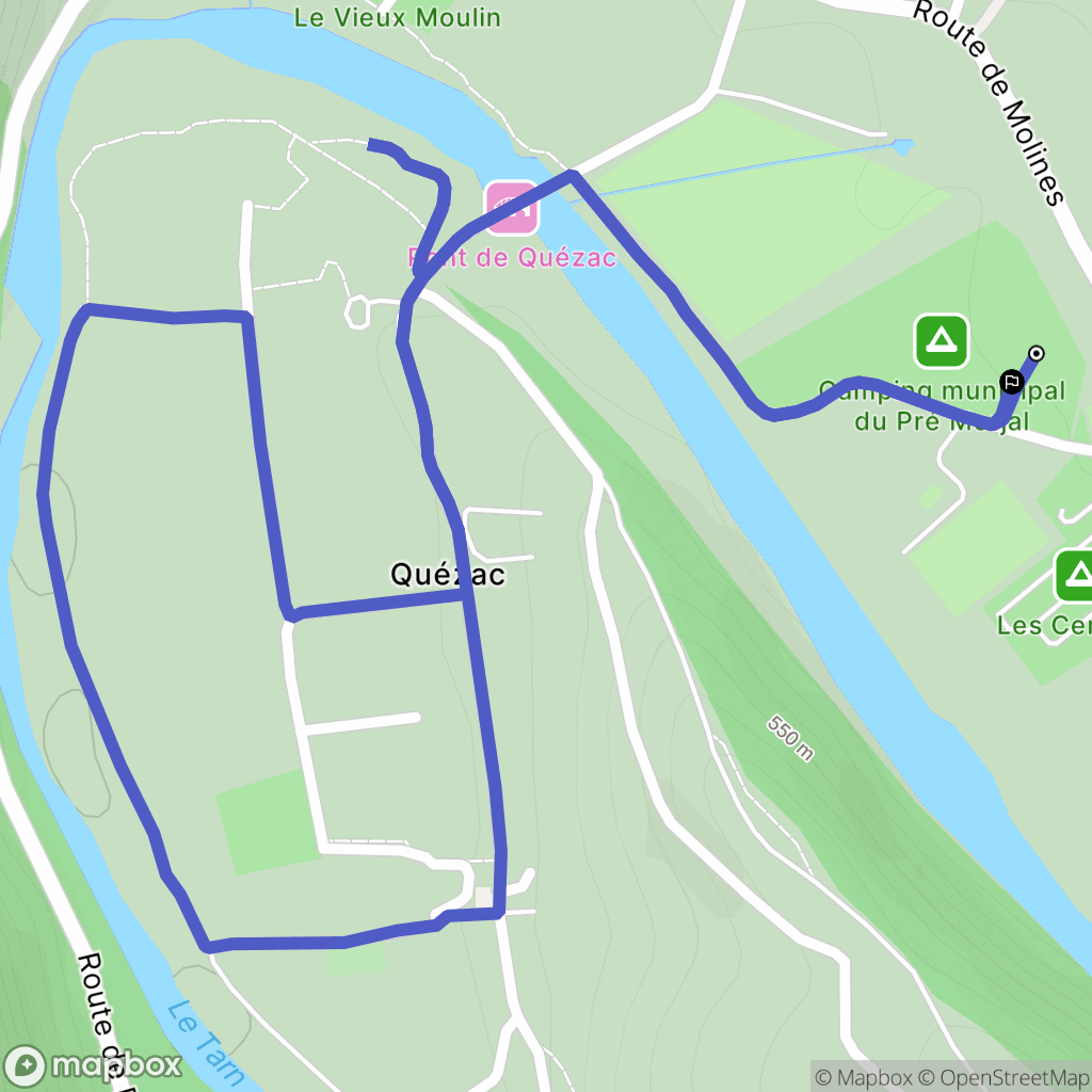 Ispagnac : carte du parcours de randonnée - France