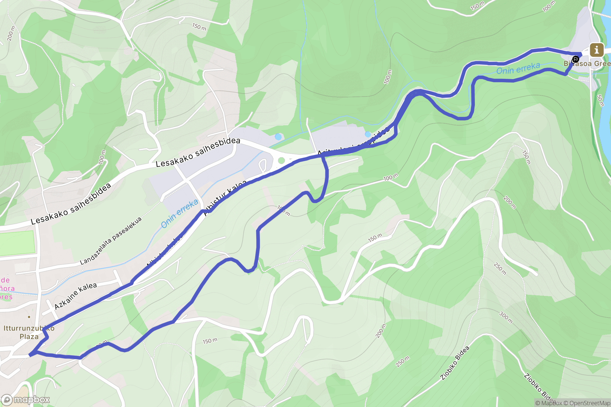 Lesaka : carte du parcours de randonnée - Spain