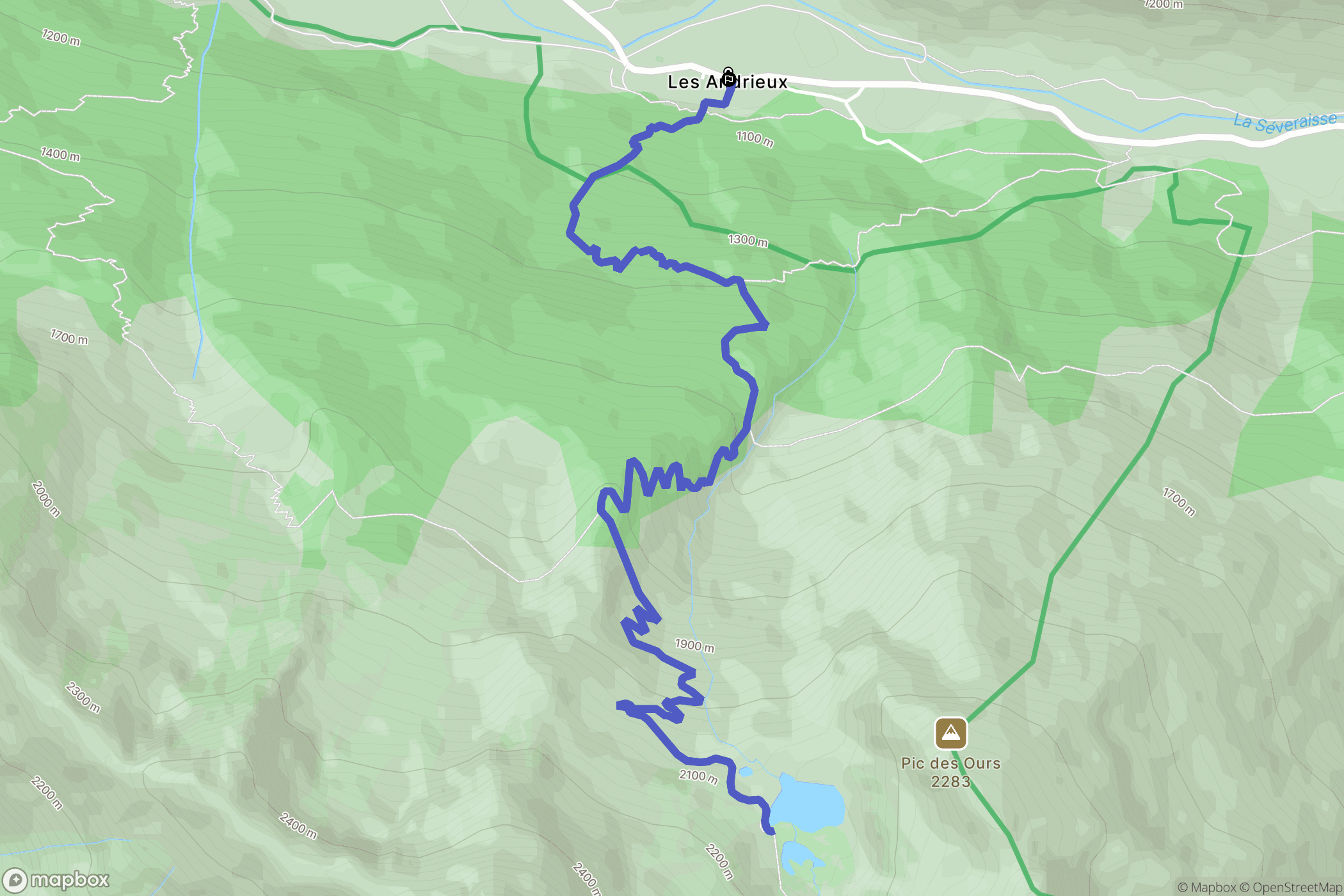 La Chapelle-en-Valgaudémar : carte du parcours de randonnée - France