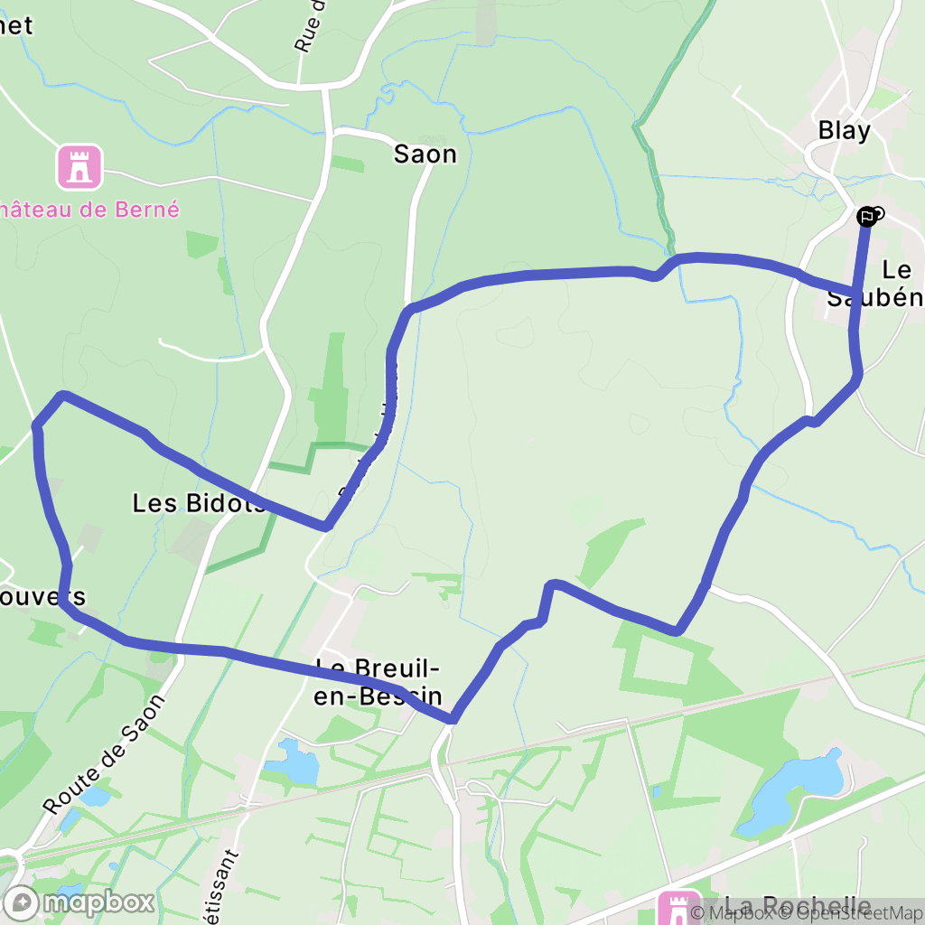 Blay : carte du parcours de randonnée - France
