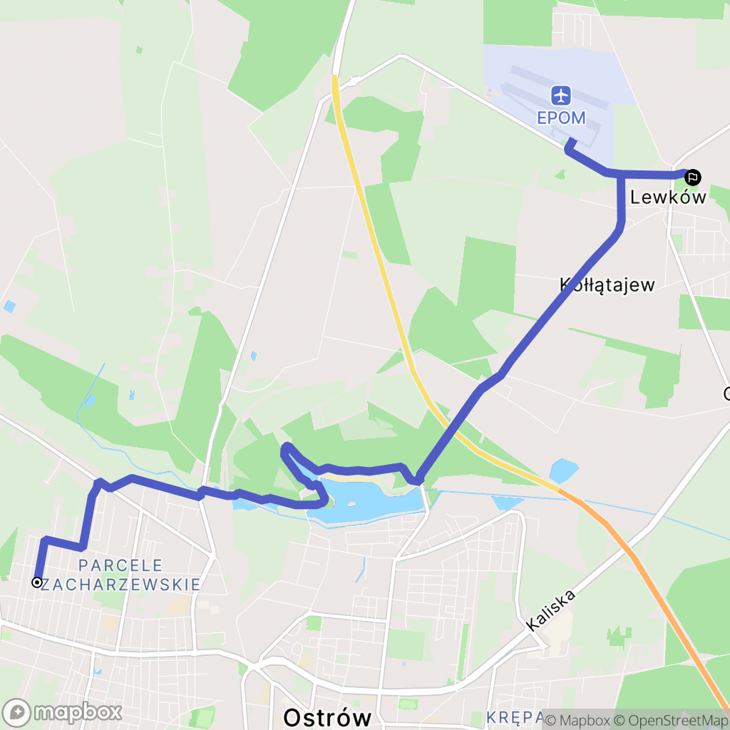 Ostrów Wielkopolski: mapa trasy - Poland