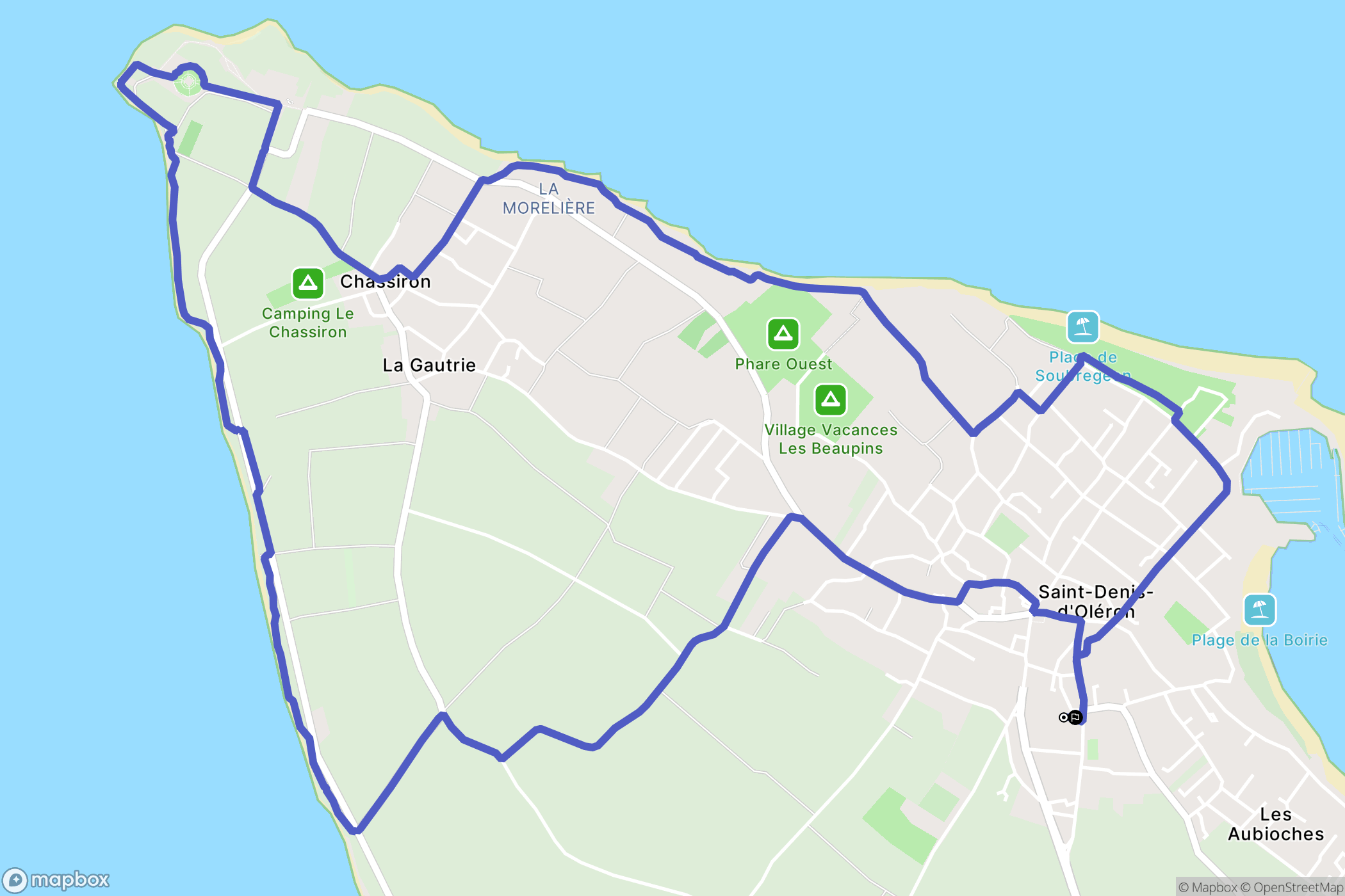 Saint-Denis-d'Oléron : carte du parcours de randonnée - France