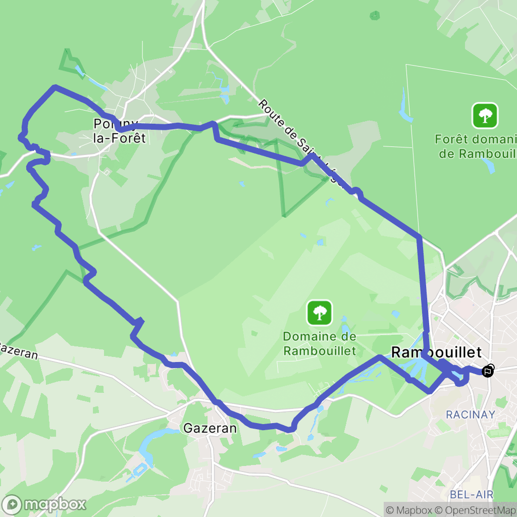 Rambouillet : carte du parcours de randonnée - France