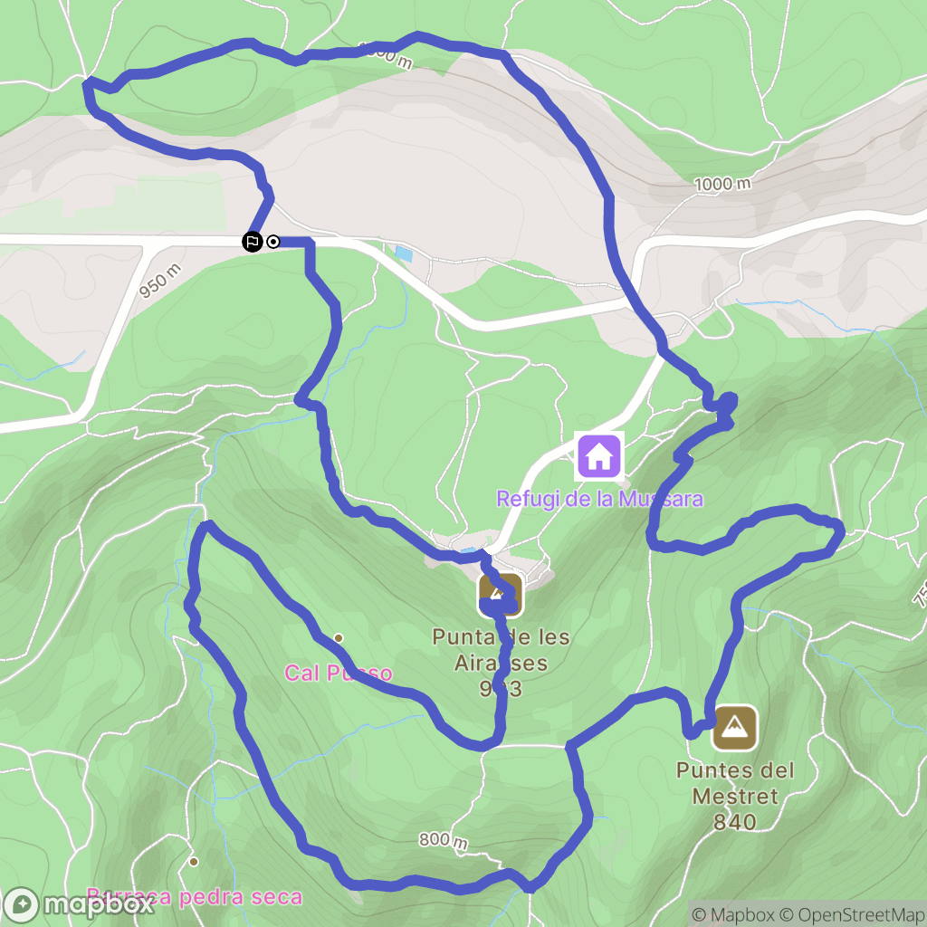 Vilaplana : carte du parcours de randonnée - Spain