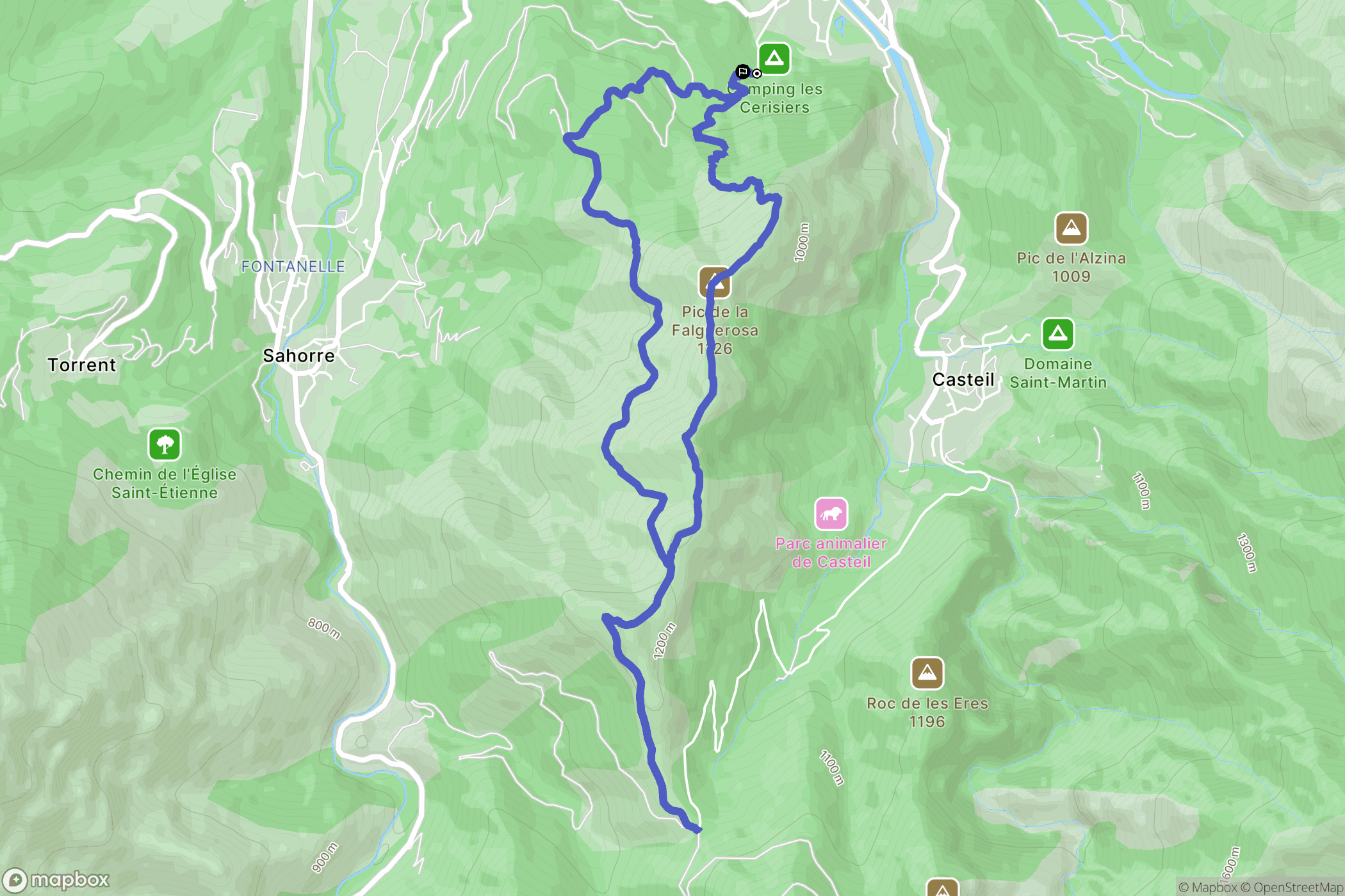 Vernet-les-Bains : carte du parcours de randonnée - France