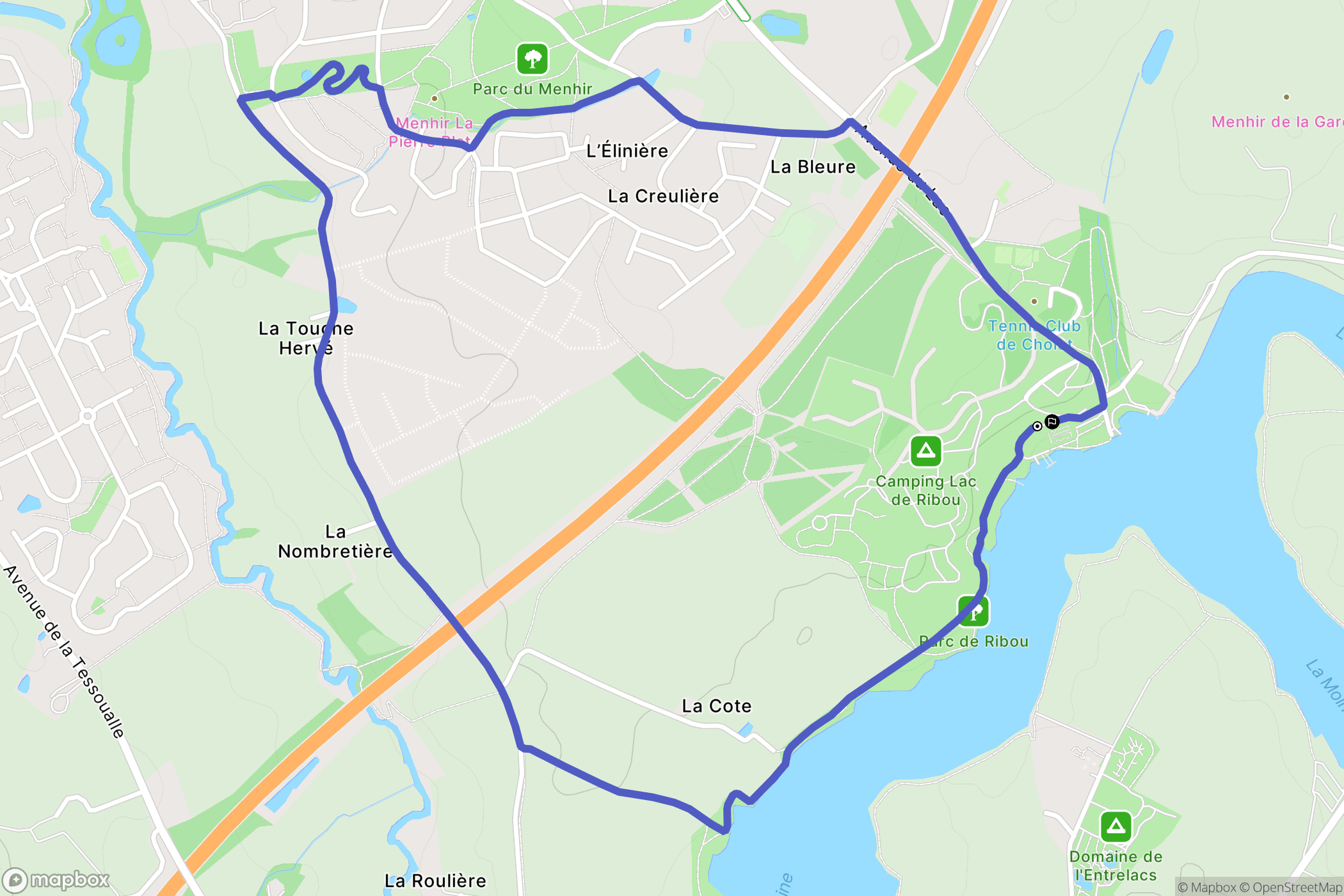 Cholet : carte du parcours de randonnée - France
