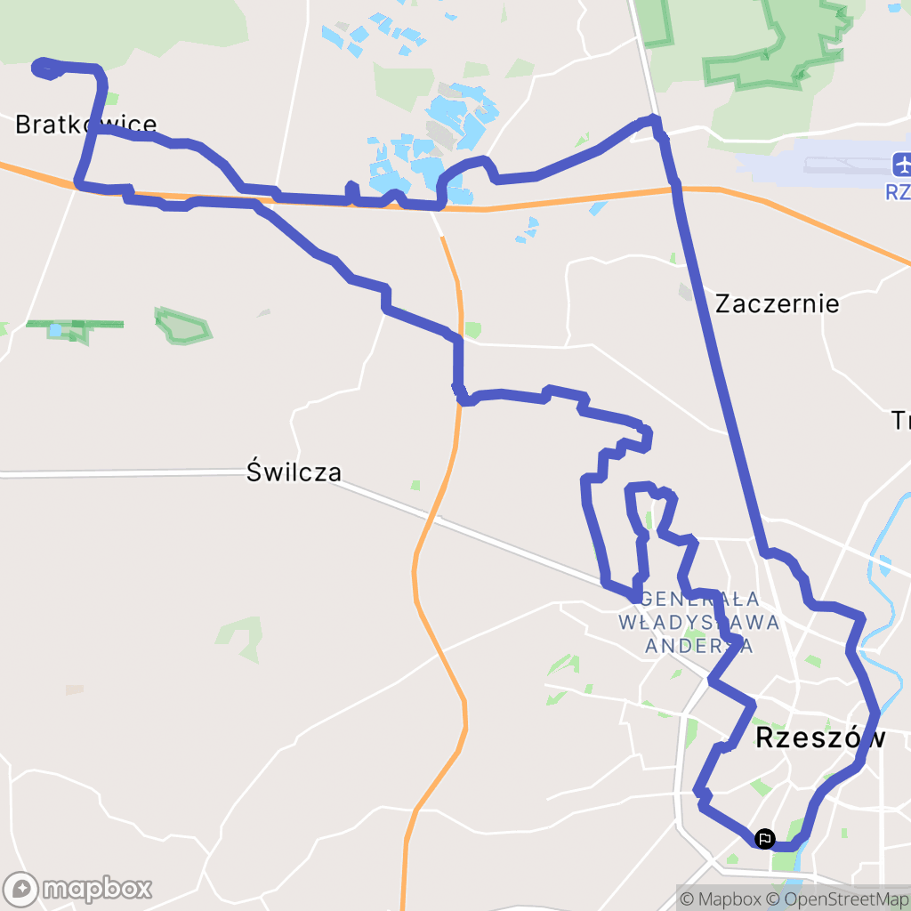 Rzeszów: mapa trasy - Poland