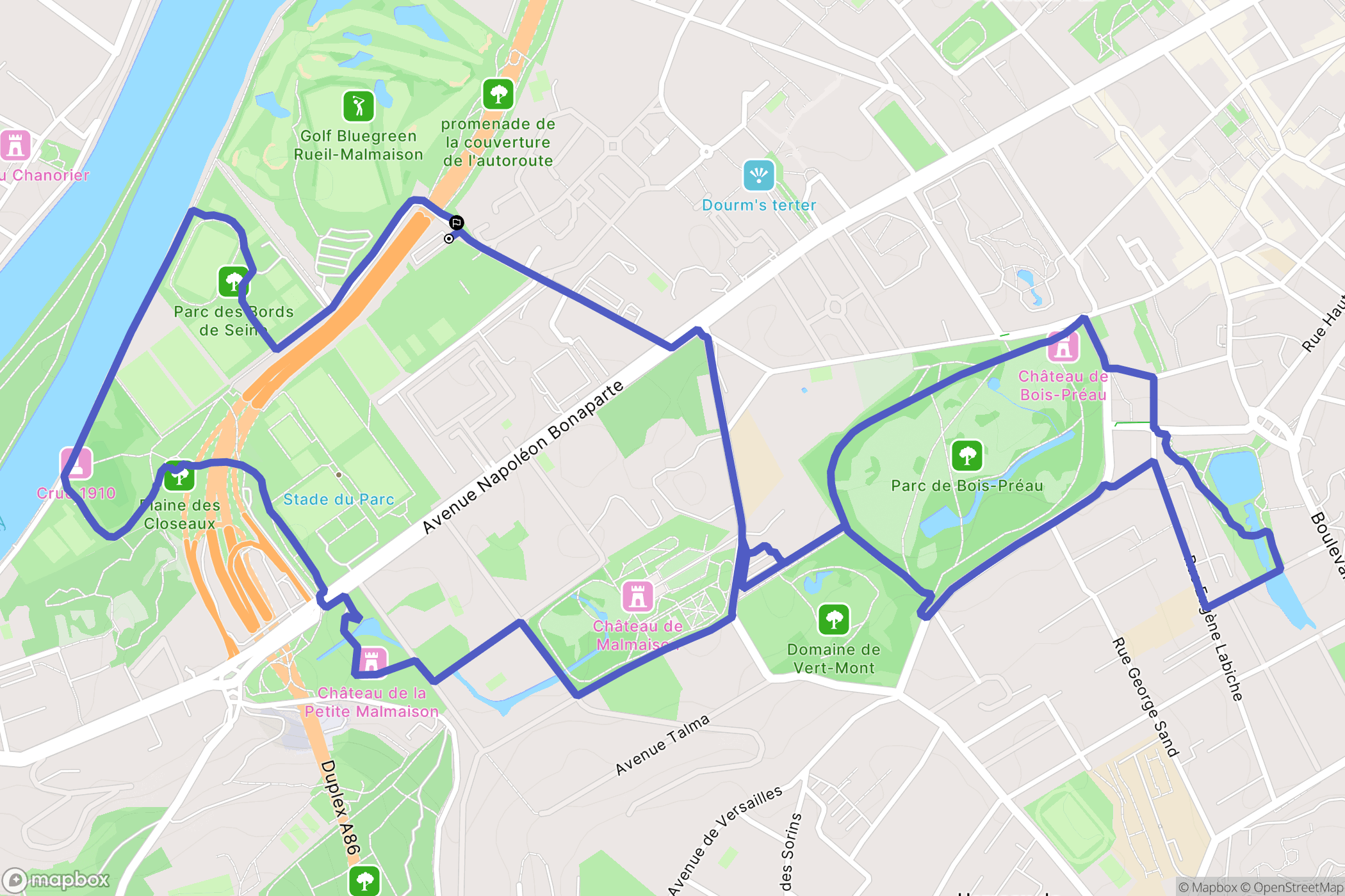 Rueil-Malmaison : carte du parcours de randonnée - France