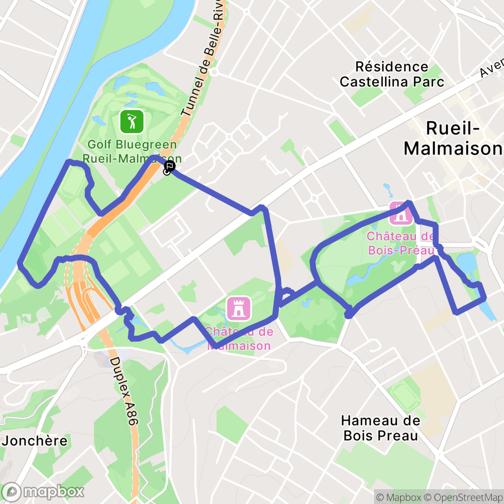 Rueil-Malmaison : carte du parcours de randonnée - France