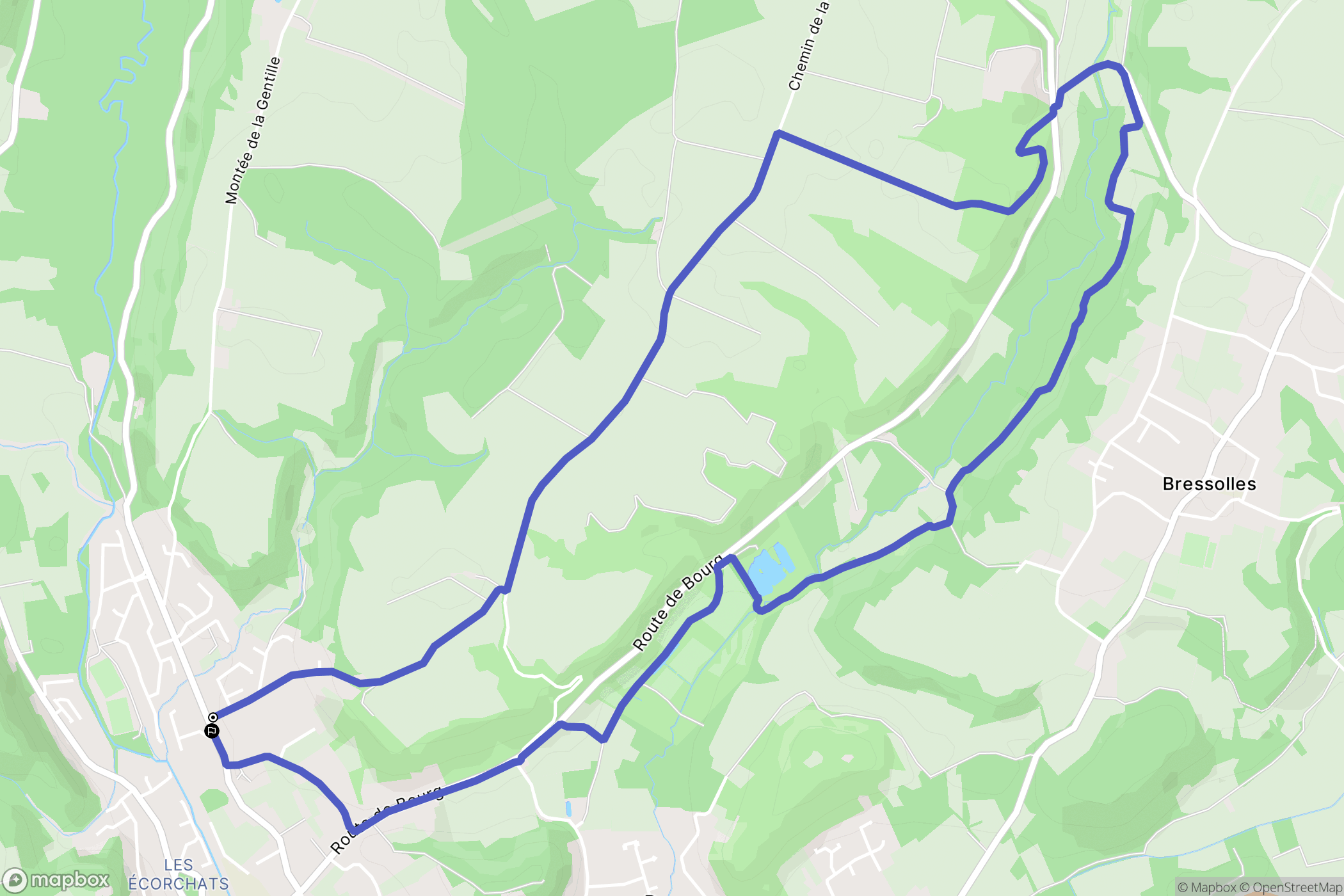 Dagneux : carte du parcours de randonnée - France