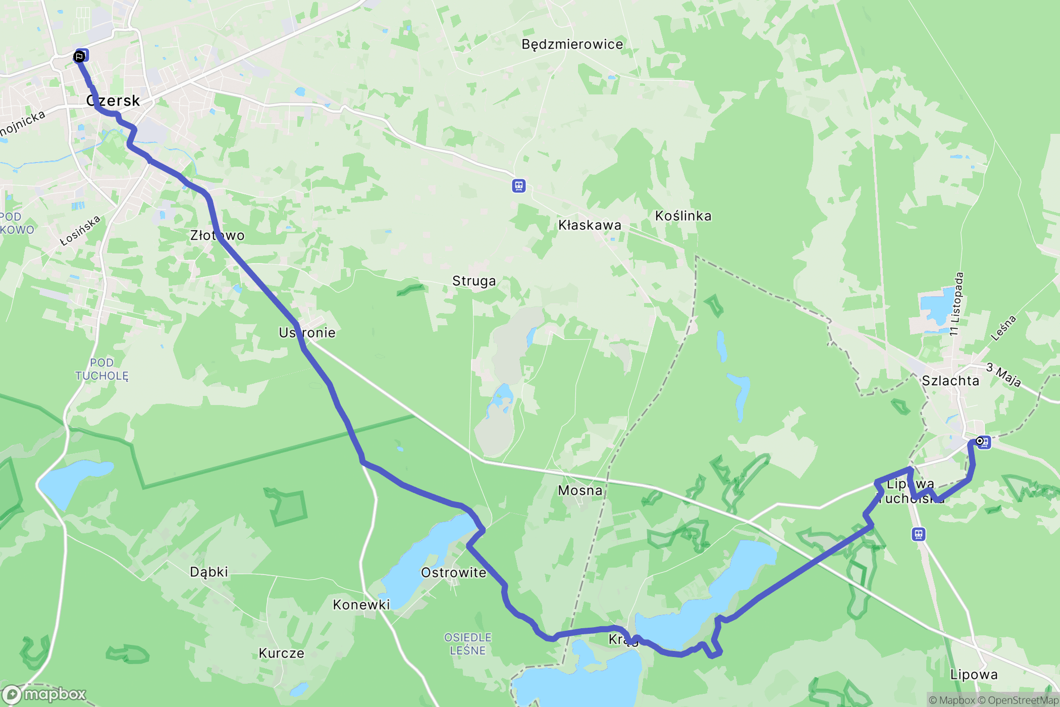 Szlachta: mapa trasy - Poland