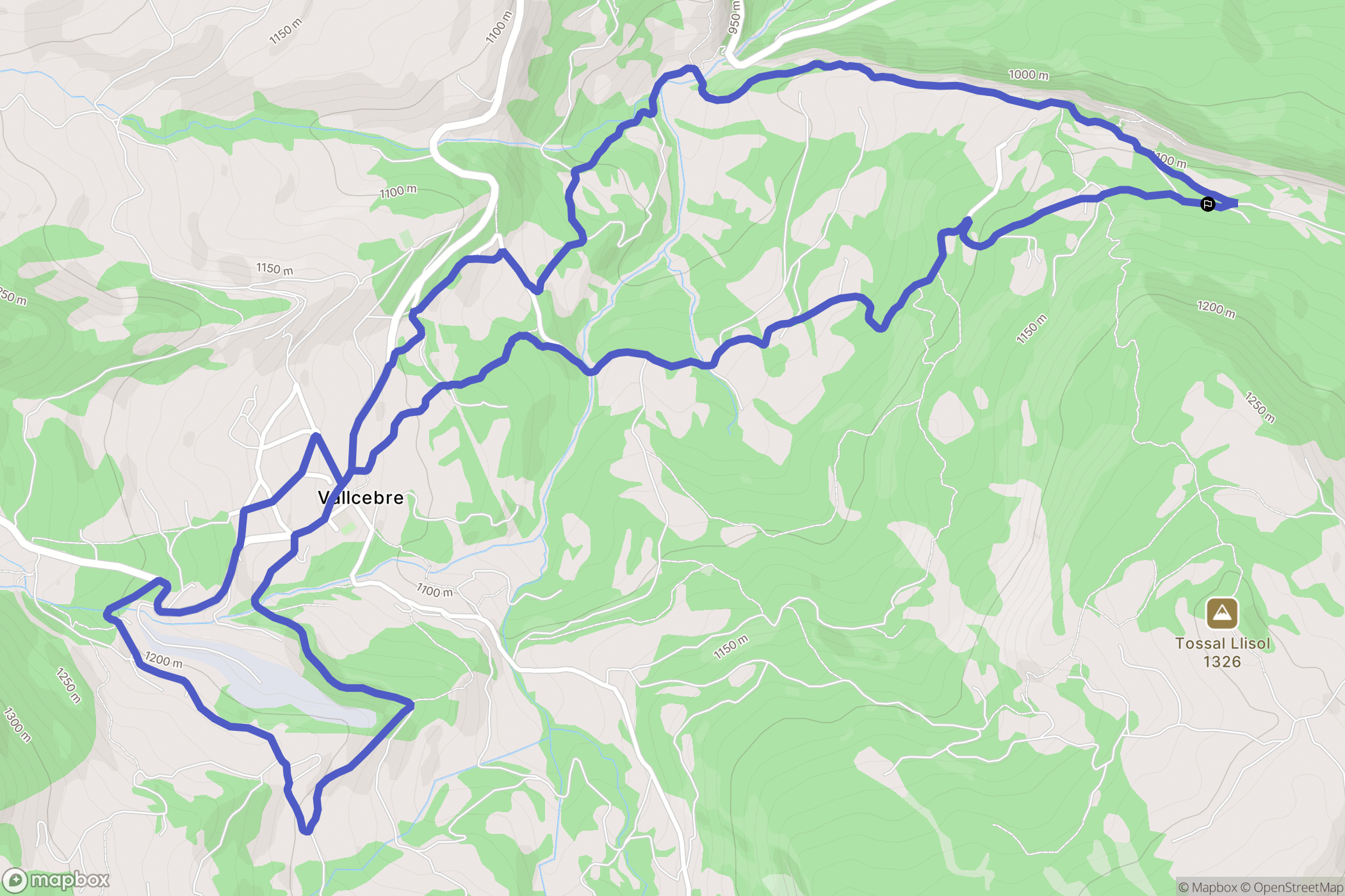 Vallcebre : carte du parcours de randonnée - Spain