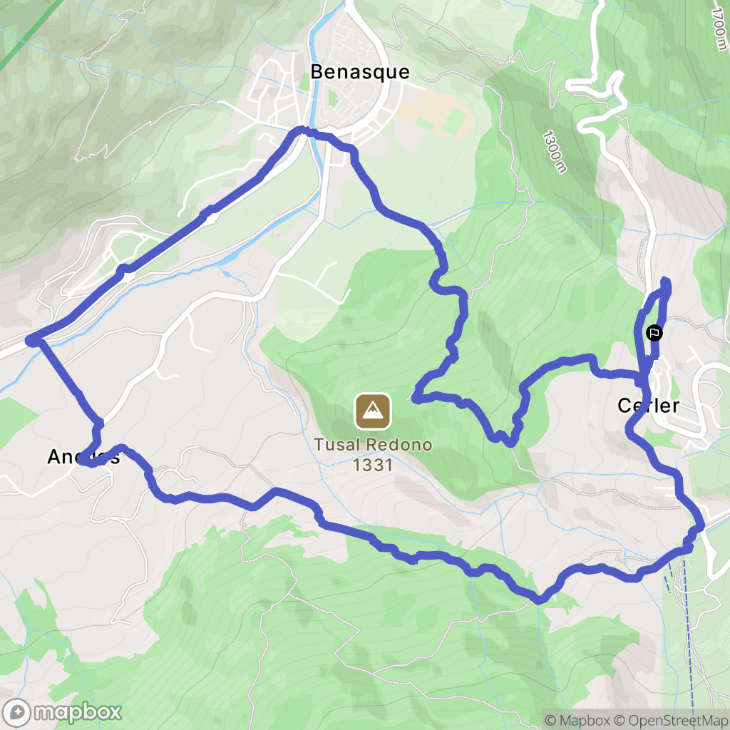 Cerler : carte du parcours de randonnée - Spain