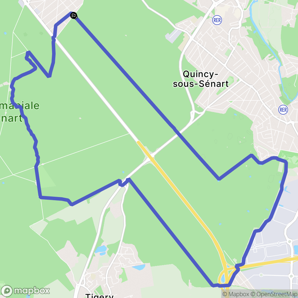 Brunoy : carte du parcours de randonnée - France