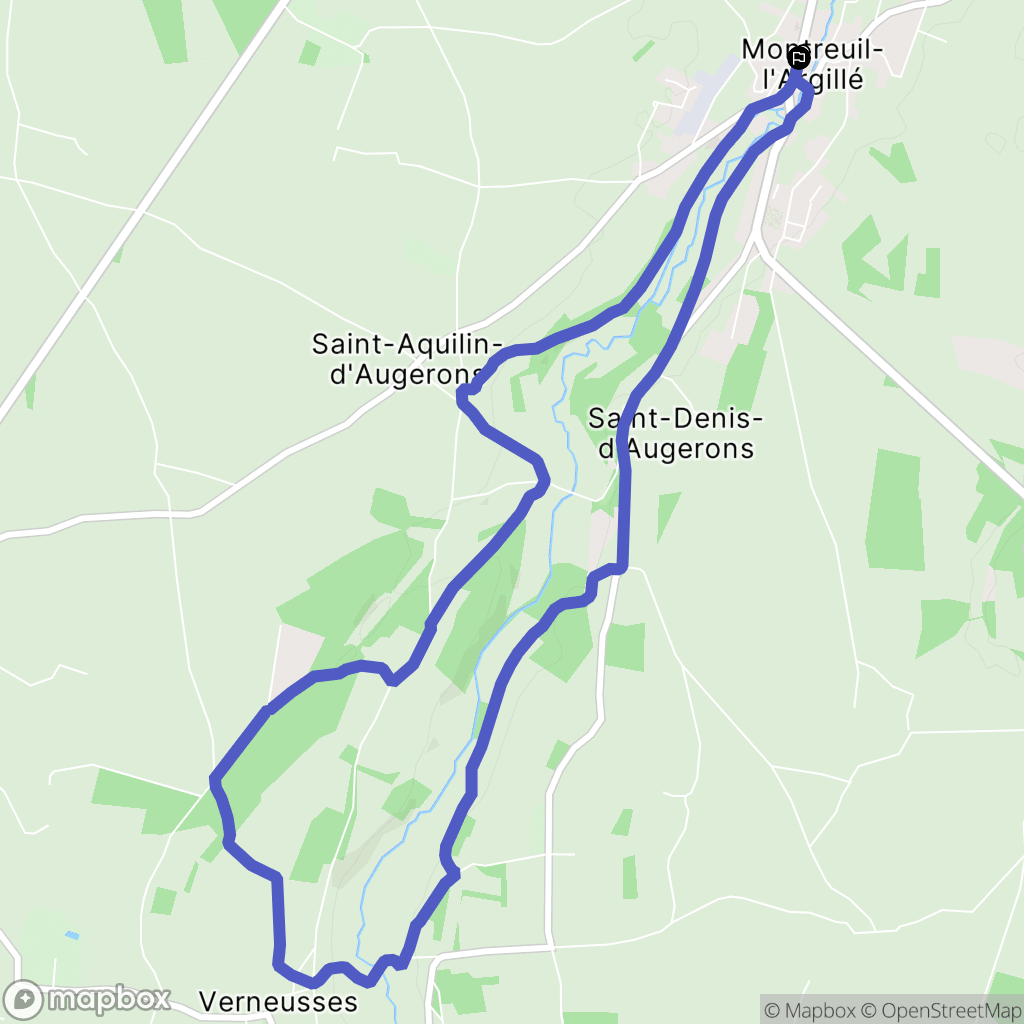 Montreuil-l'Argillé : carte du parcours de randonnée - France