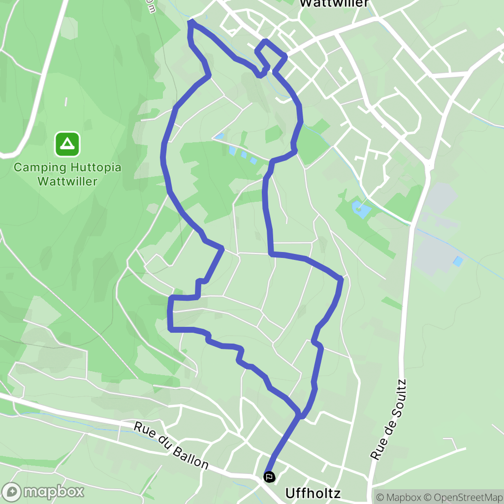 Uffholtz : carte du parcours de randonnée - France