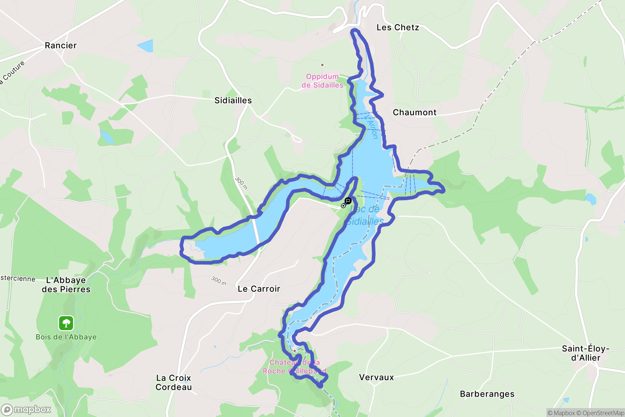 Sidiailles : carte du parcours de randonnée - France