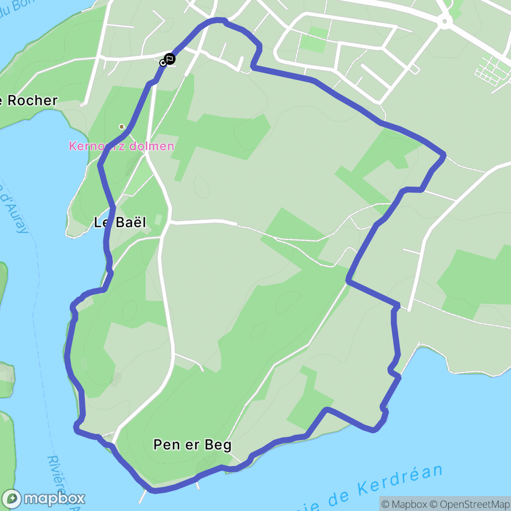 Le Bono : carte du parcours de randonnée - France